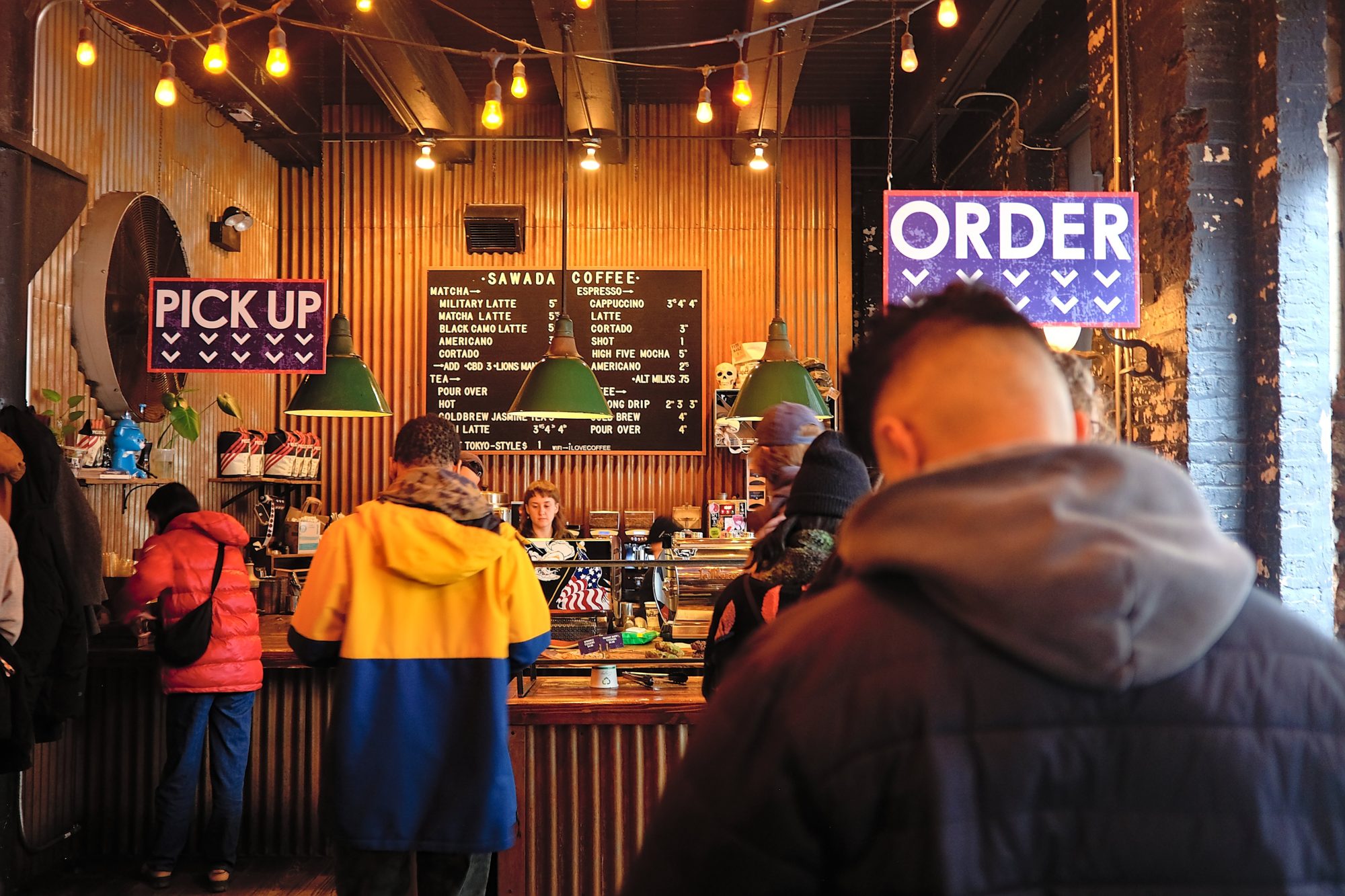 People in line for coffee at Sawada Coffee