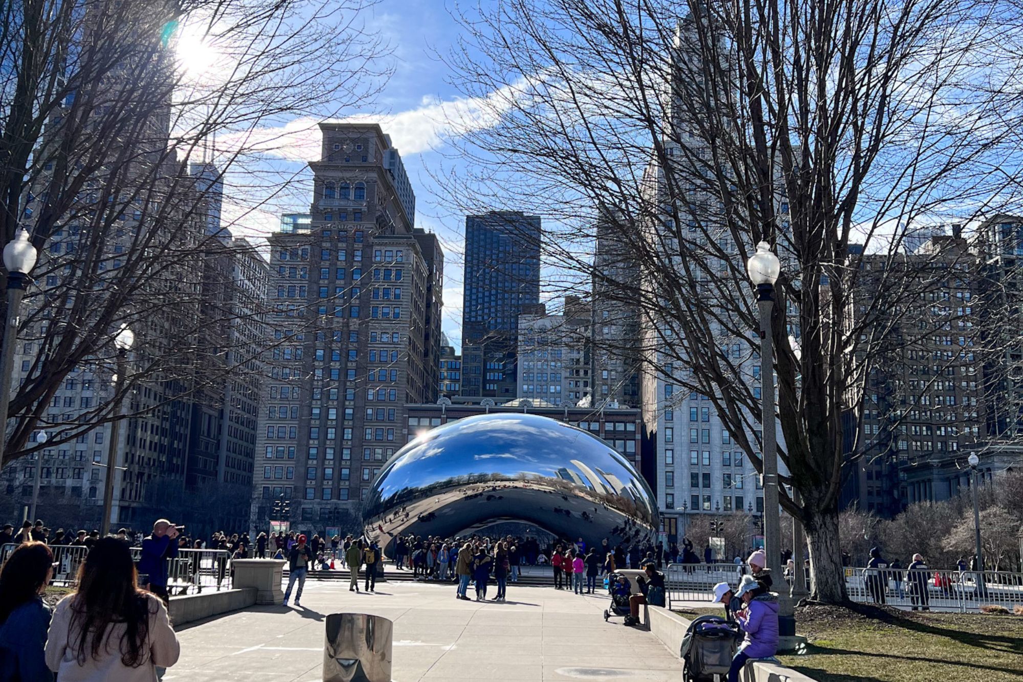 The Bean is seen from Millennium Park