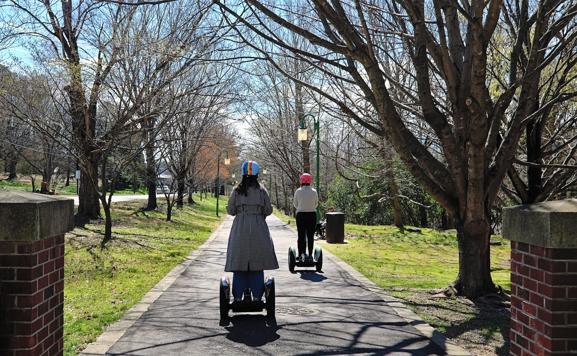 Alyssa rides a Segway