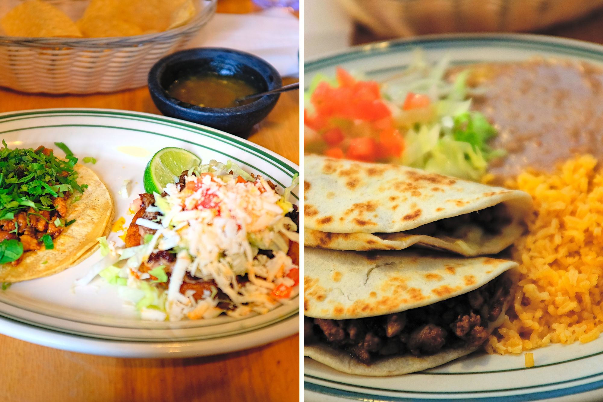 Collage of two lunch plates at Guadalajara Restaurant