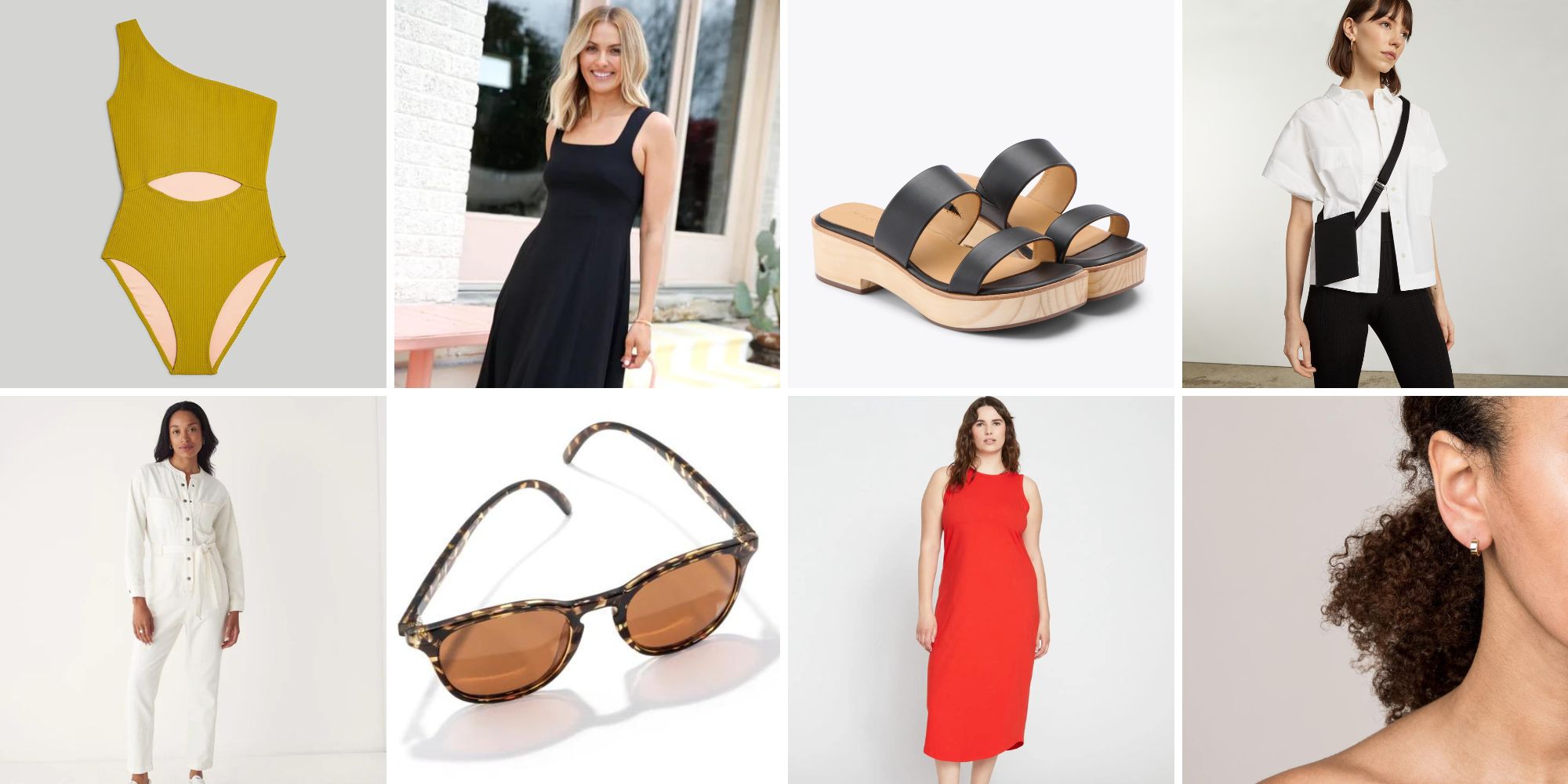 A collage of stylish items on sale for Memorial Day Weekend
