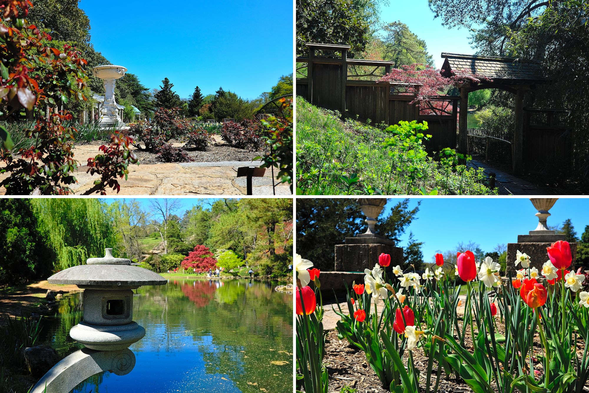 Collage of images in the gardens at Maymont