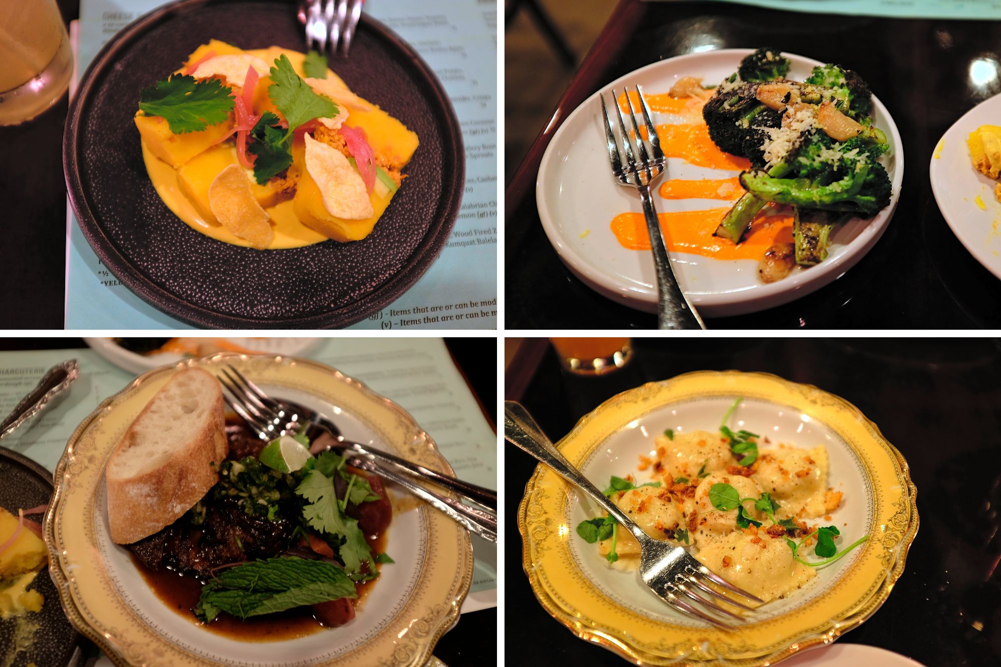 A collage of dishes from Odd Duck in Milwaukee