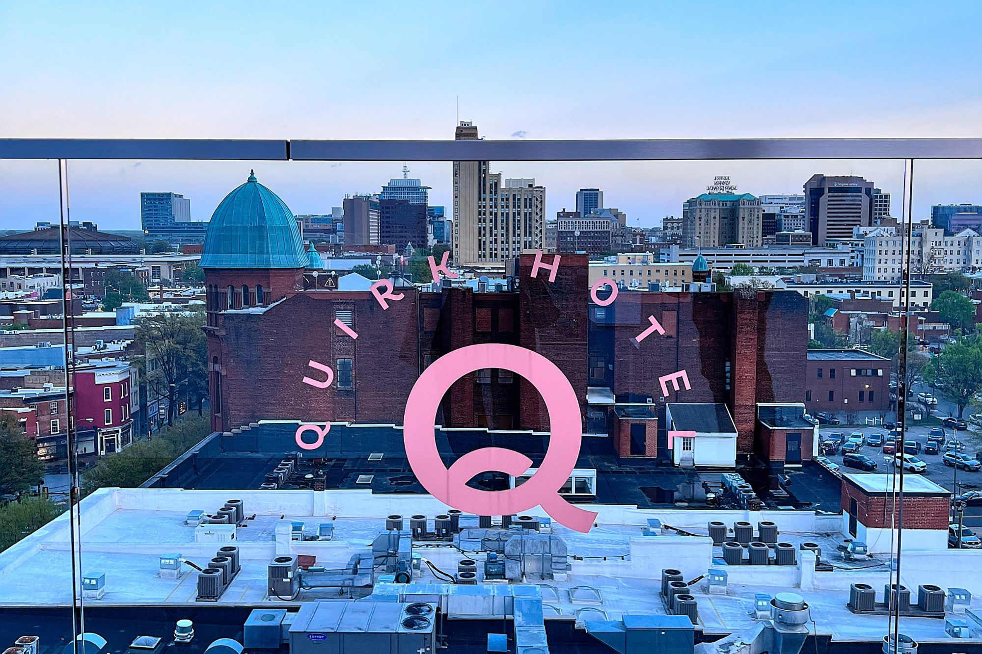 View of the Richmond skyline from the Quirk Hotel roof