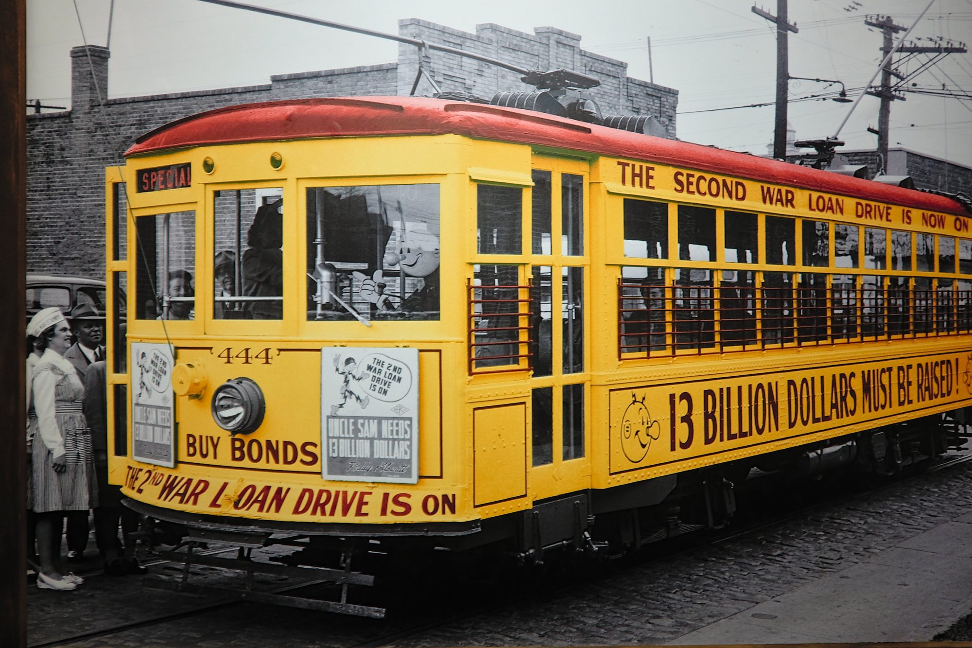Art depicting a trolley car in Richmond