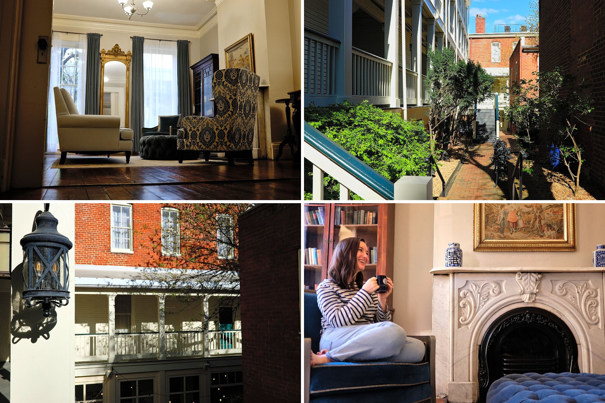 Collage of photos taken at Linden Row Inn