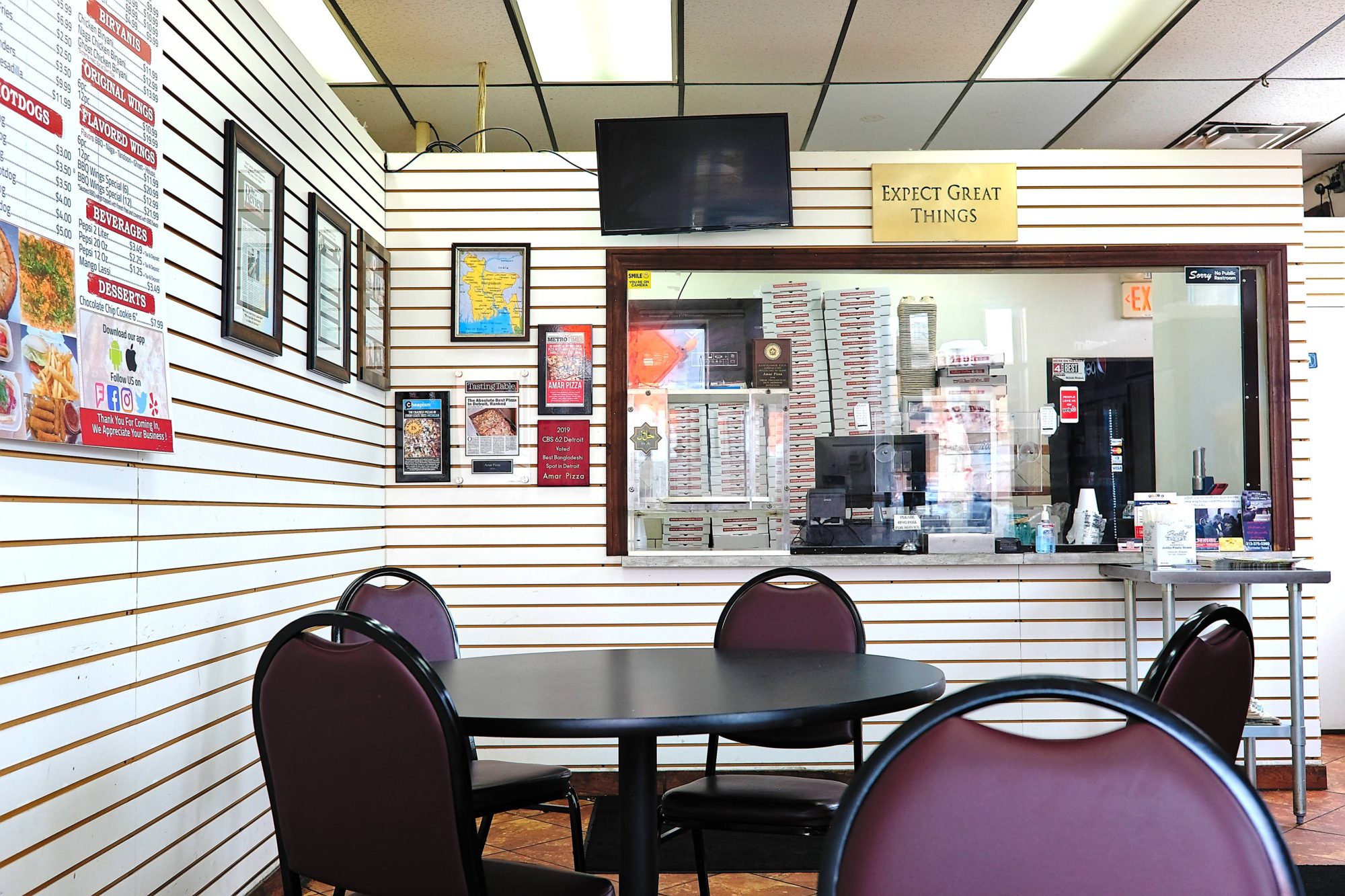 Interior of Amar Pizza