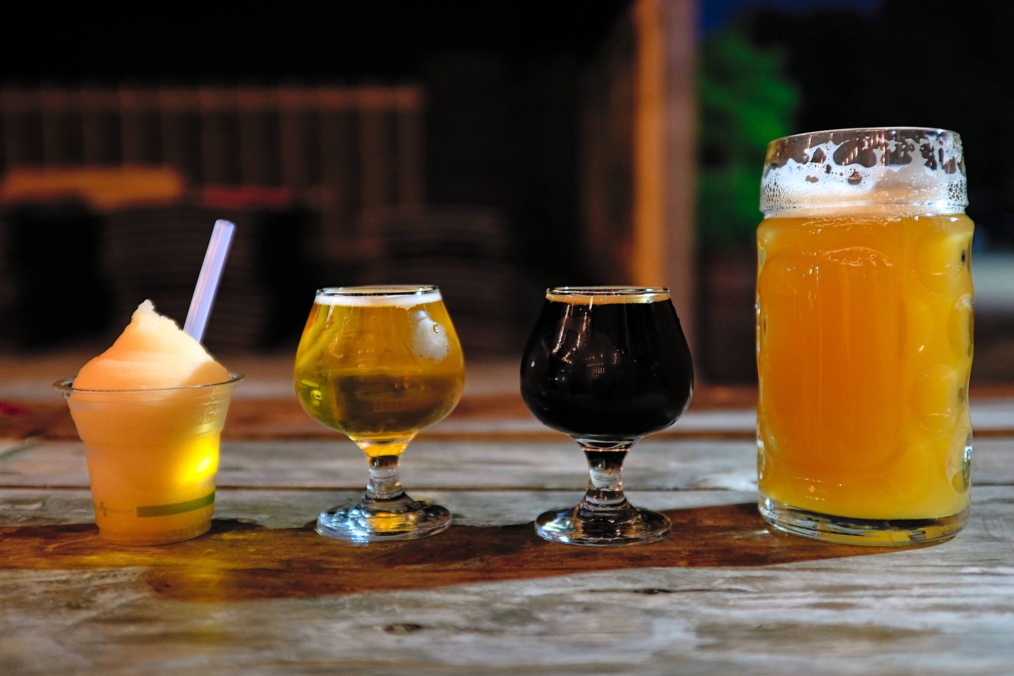 A flight of beers from Batch Brewing Company