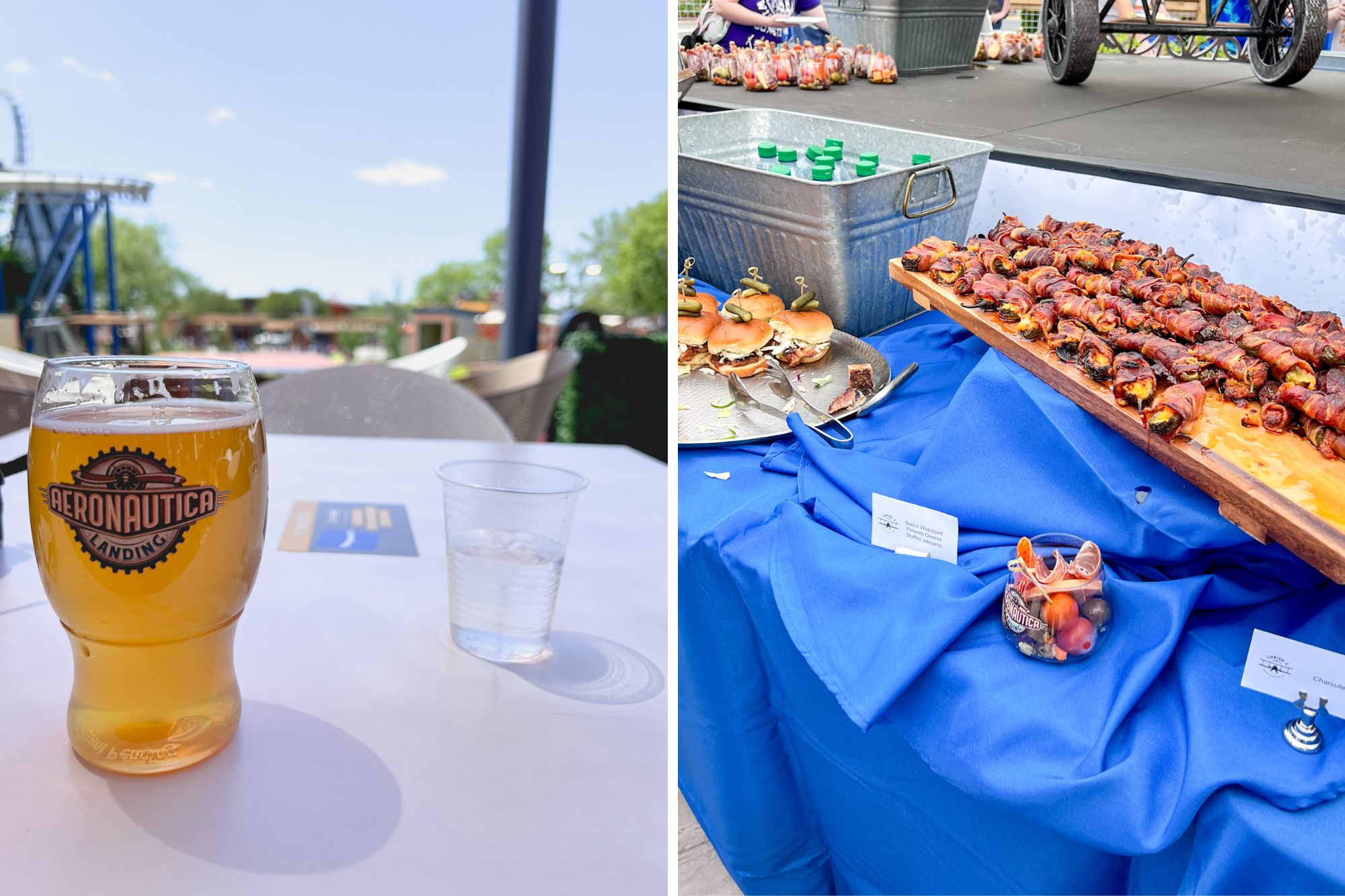 A beer on the patio at Terminal A, and some snacks