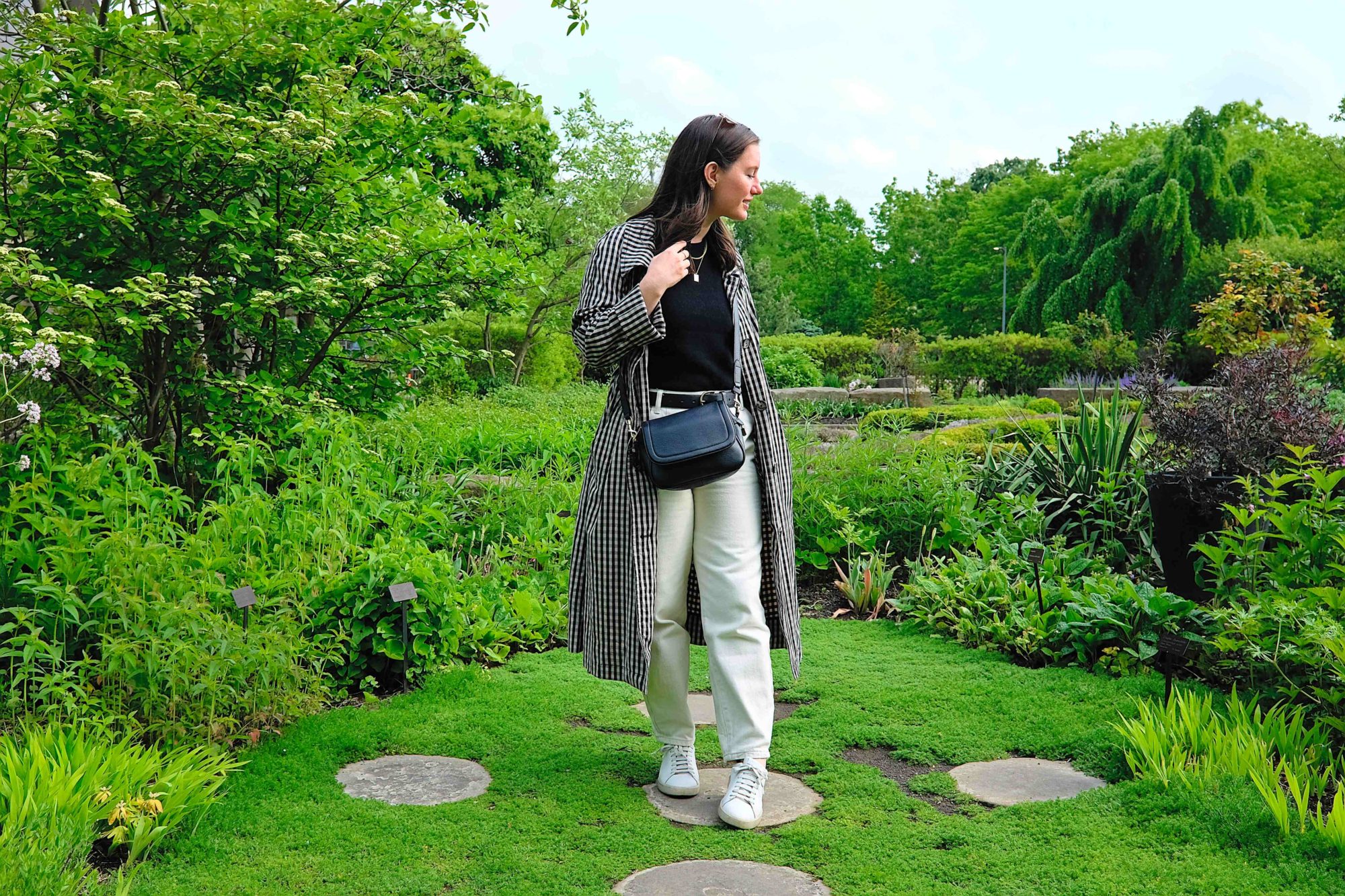 Alyssa walks through the gardens