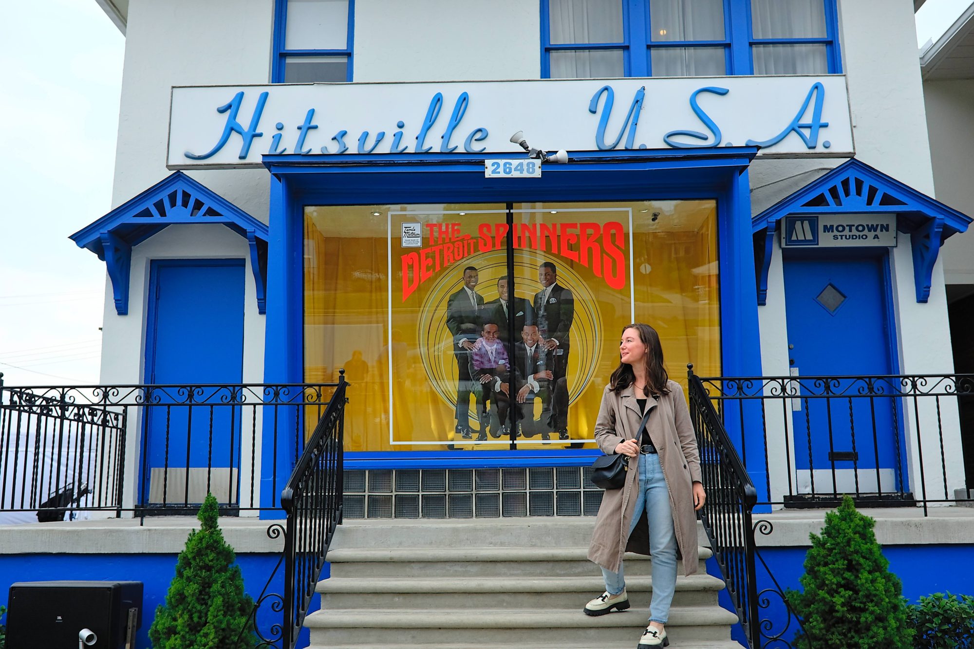 Alyssa stands outside the Motown Museum