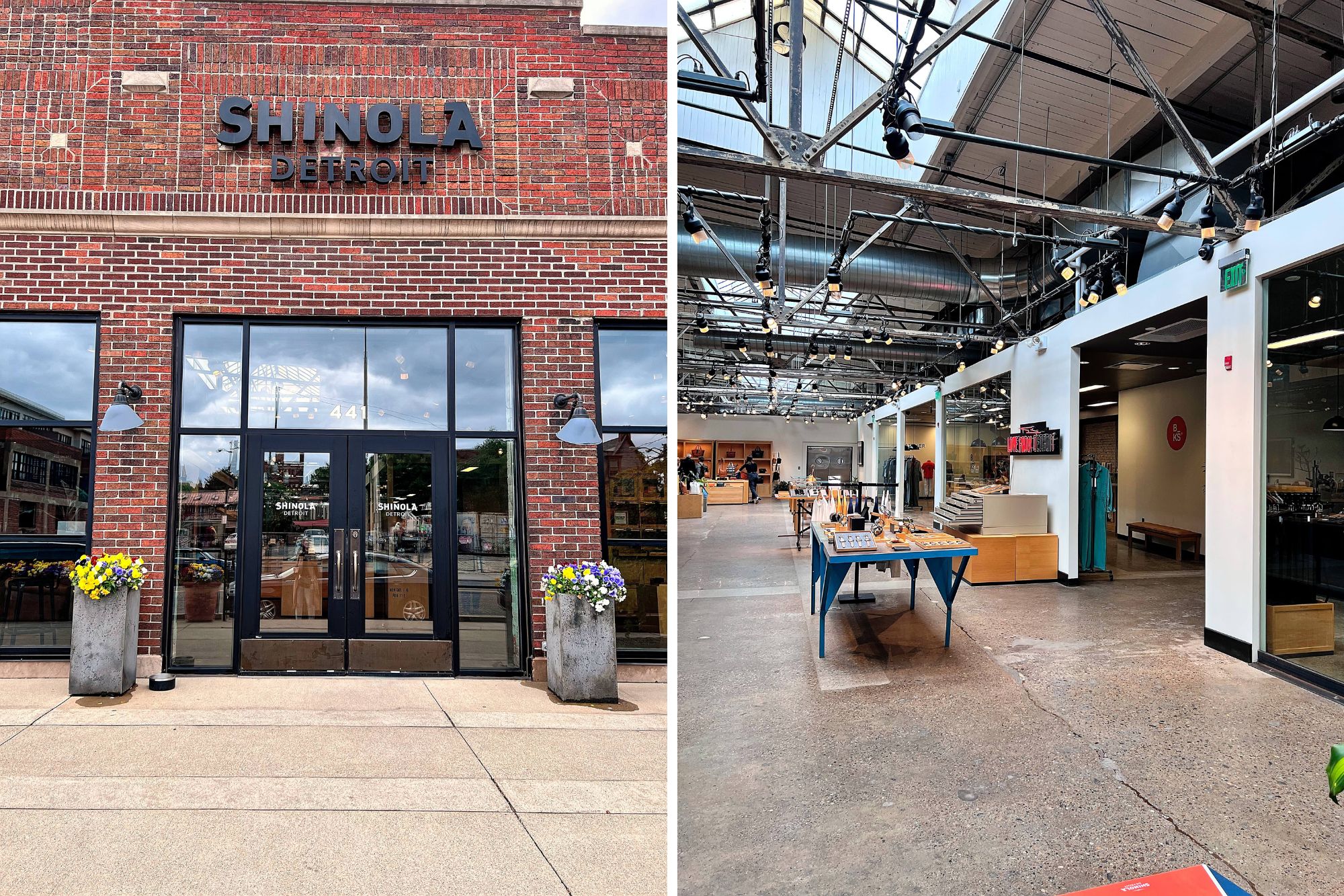 Interior and Exterior of Shinola in Detroit