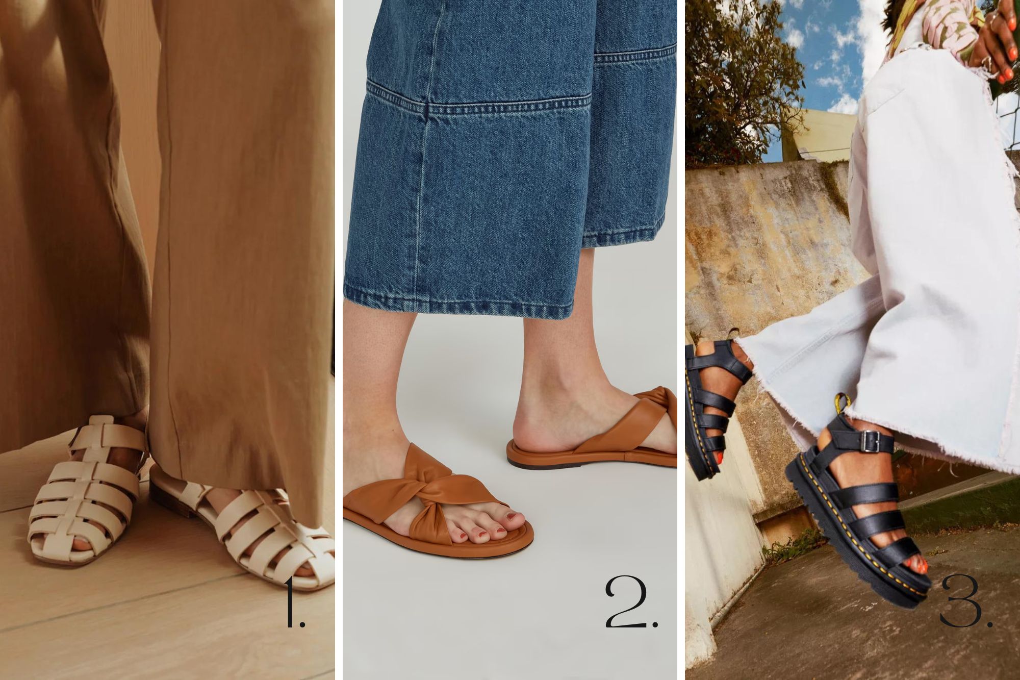 Three sandals for summer 2023