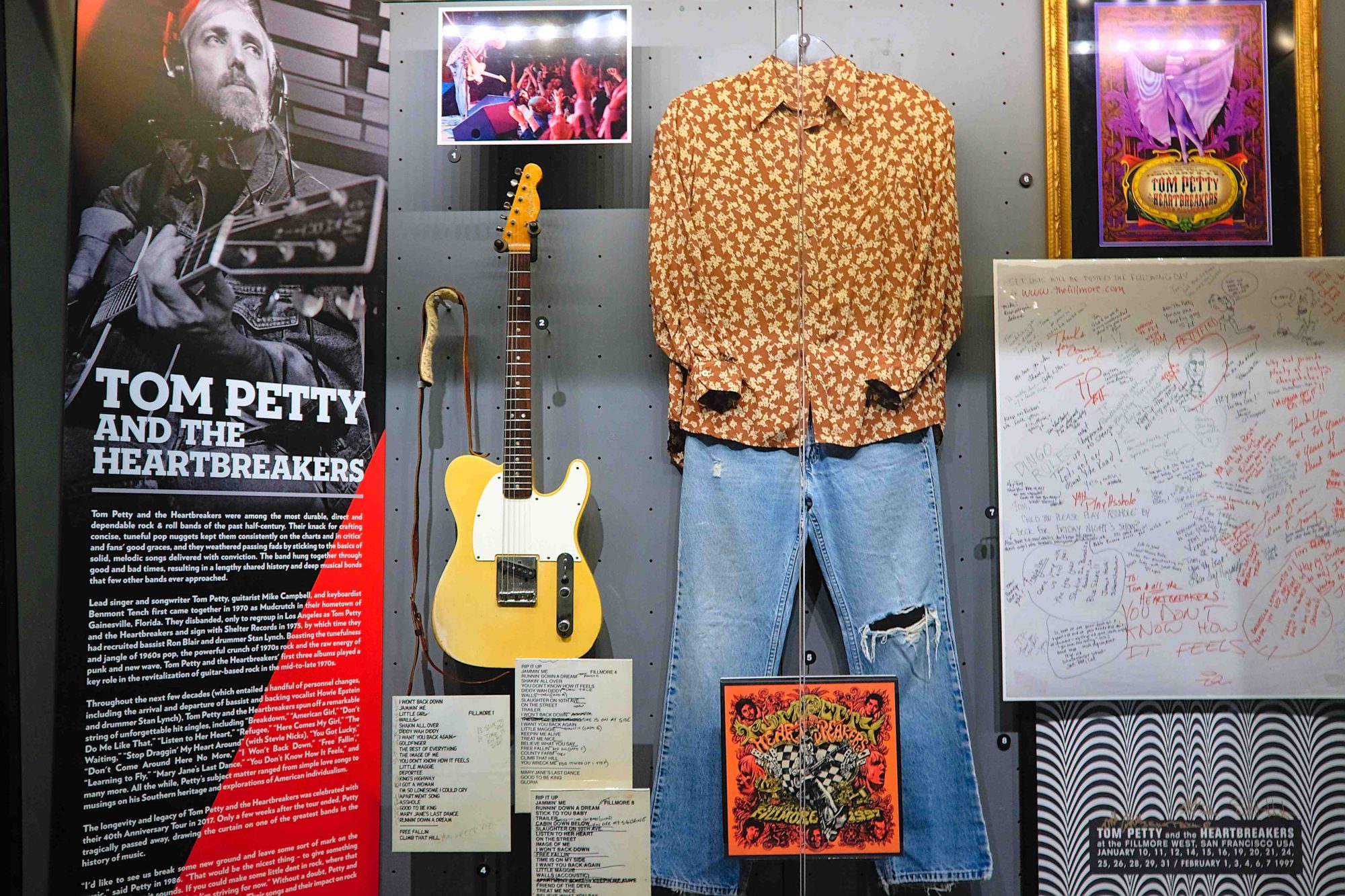 A display of Tom Petty memorabilia