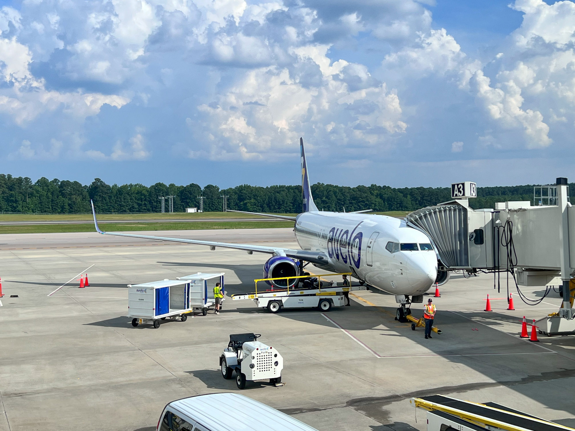 An Avelo flight at RDU