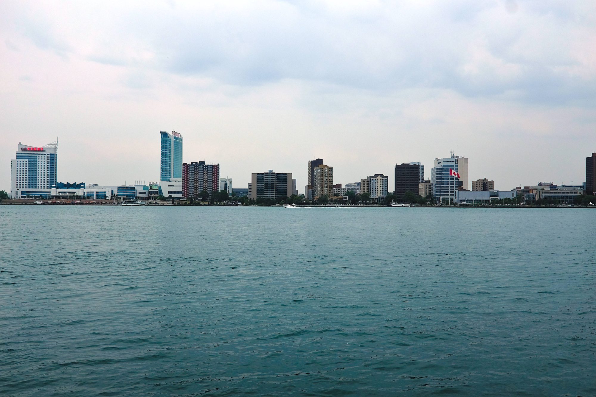 Windsor is seen across the river from Detroit