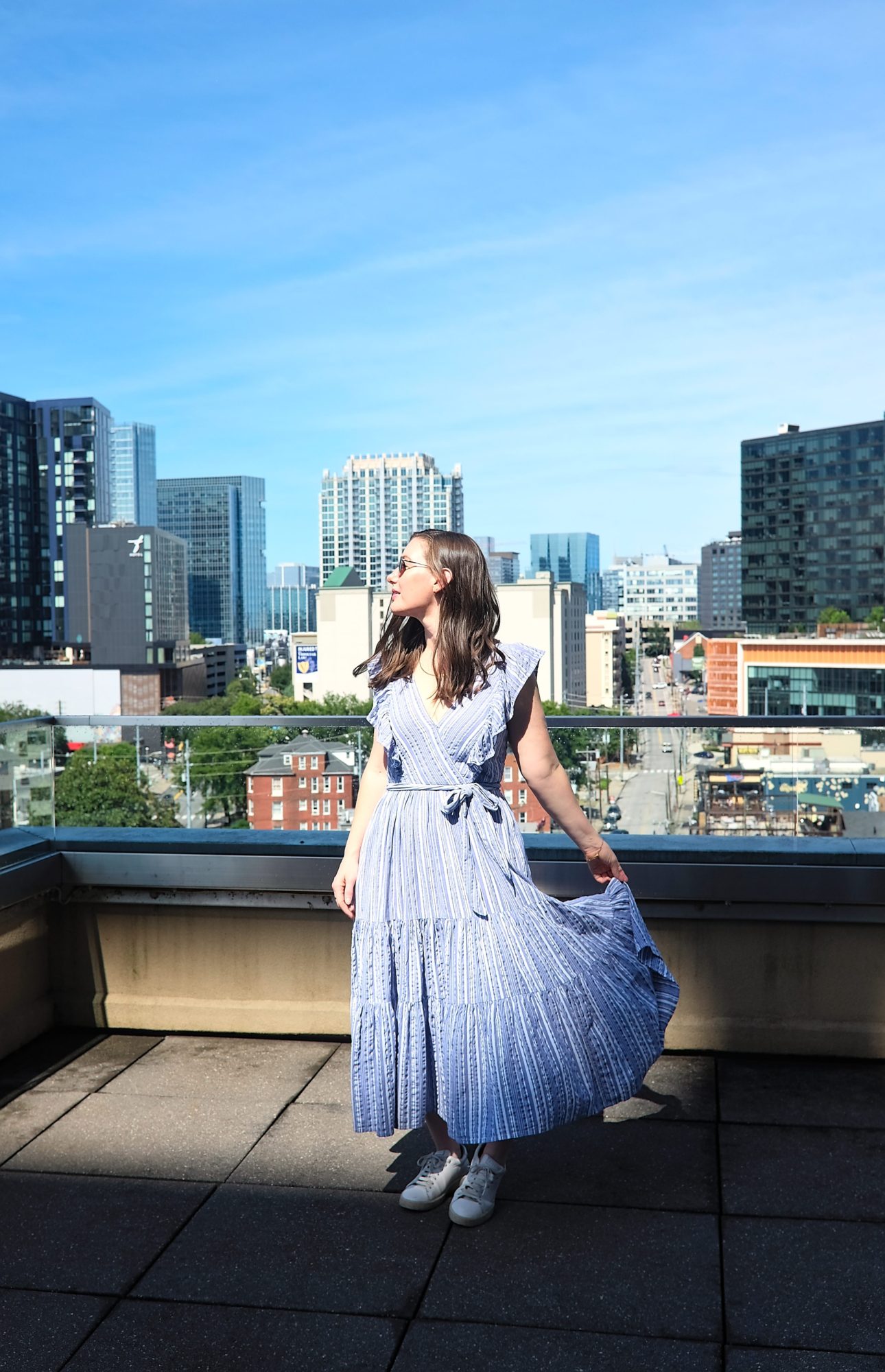 Alyssa on the balcony of Kimpton Aertson