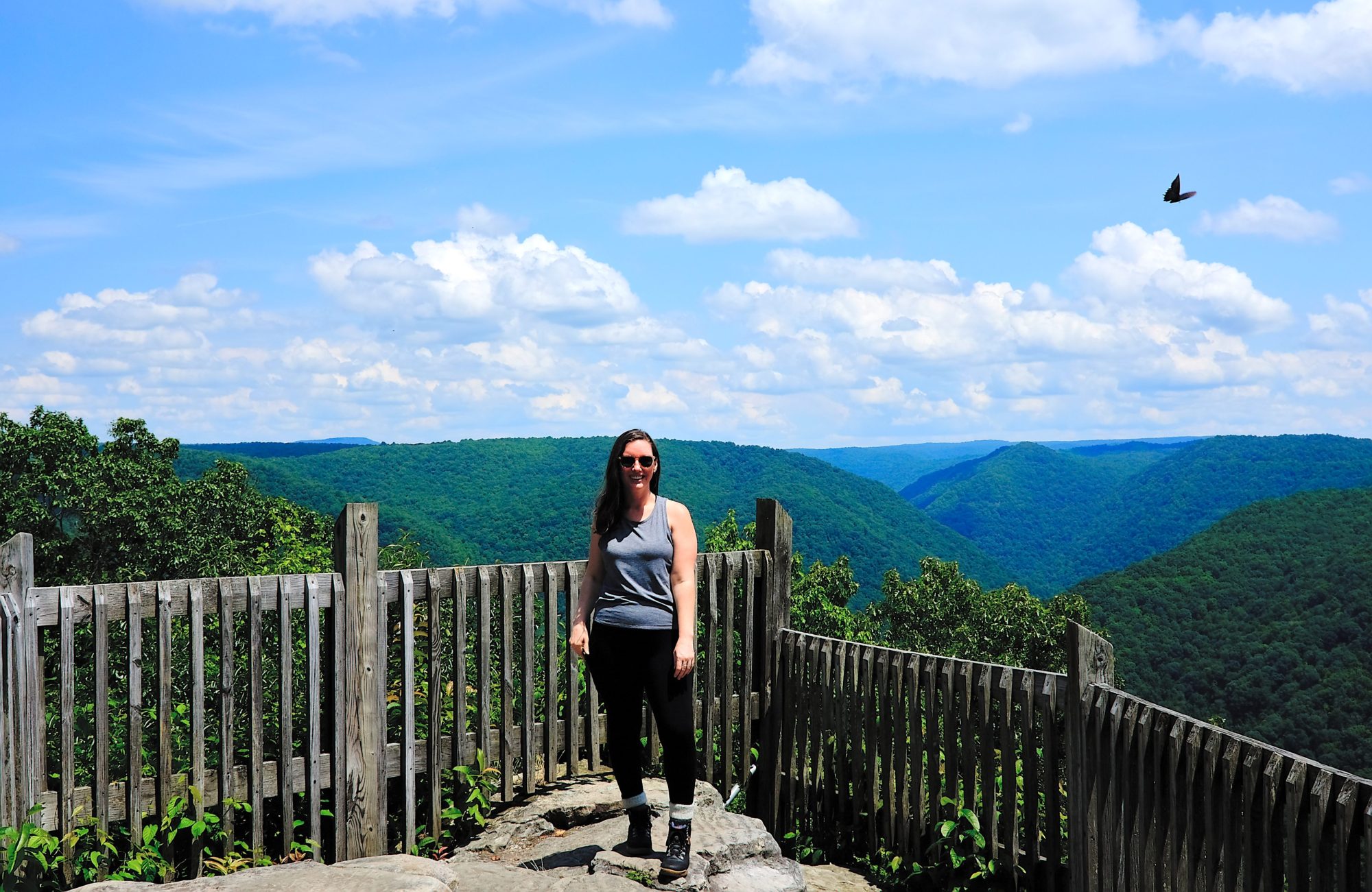 Alyssa at Turkey Spur Overlook with a butterfly