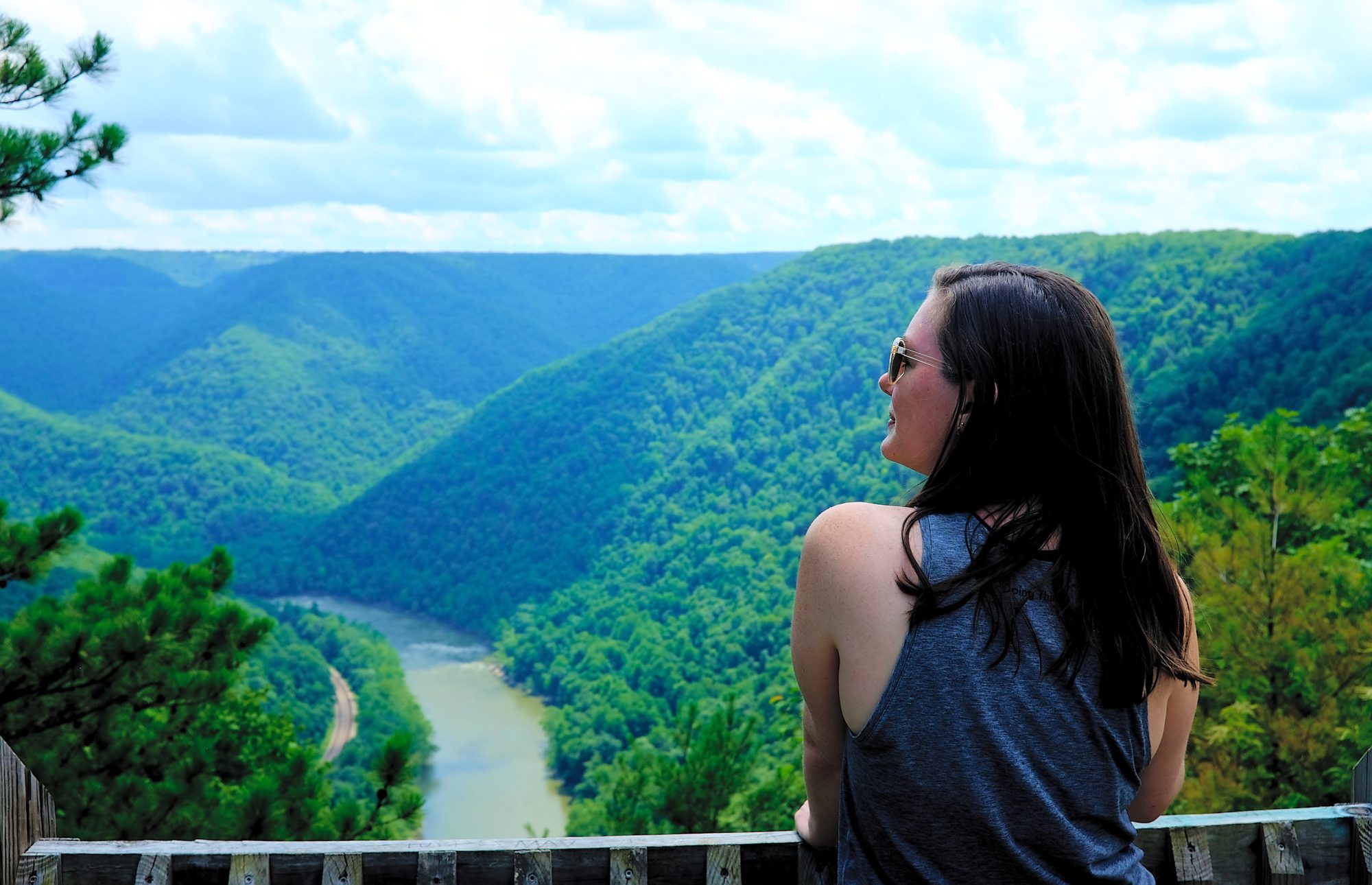 Alyssa looks out over the Turkey Spur Overlook in West Virginia