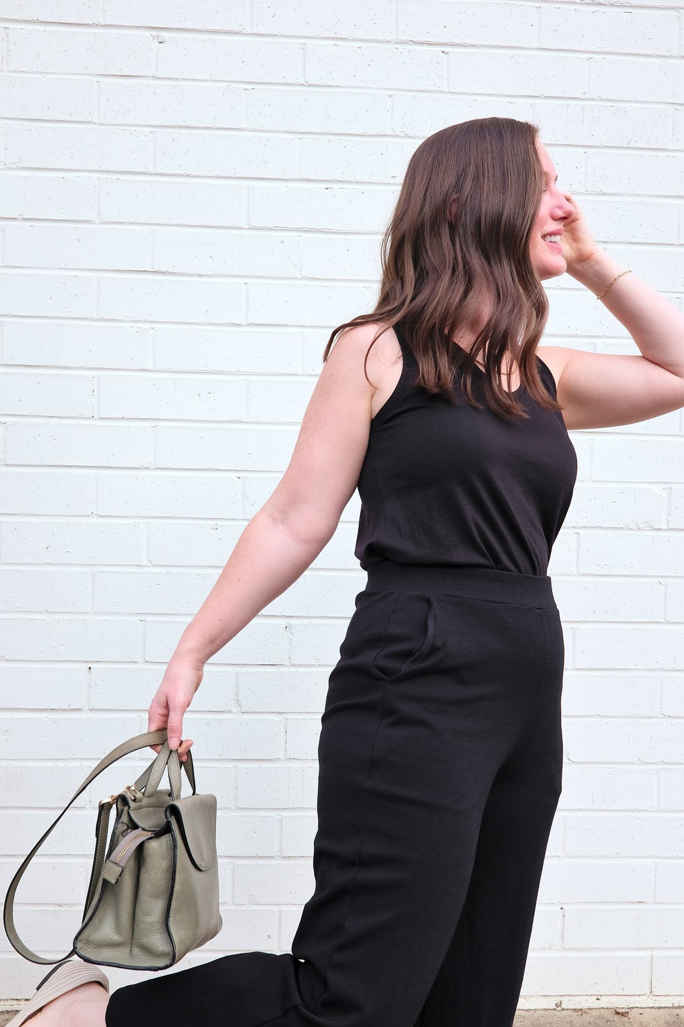 A close up of Alyssa in wool&
