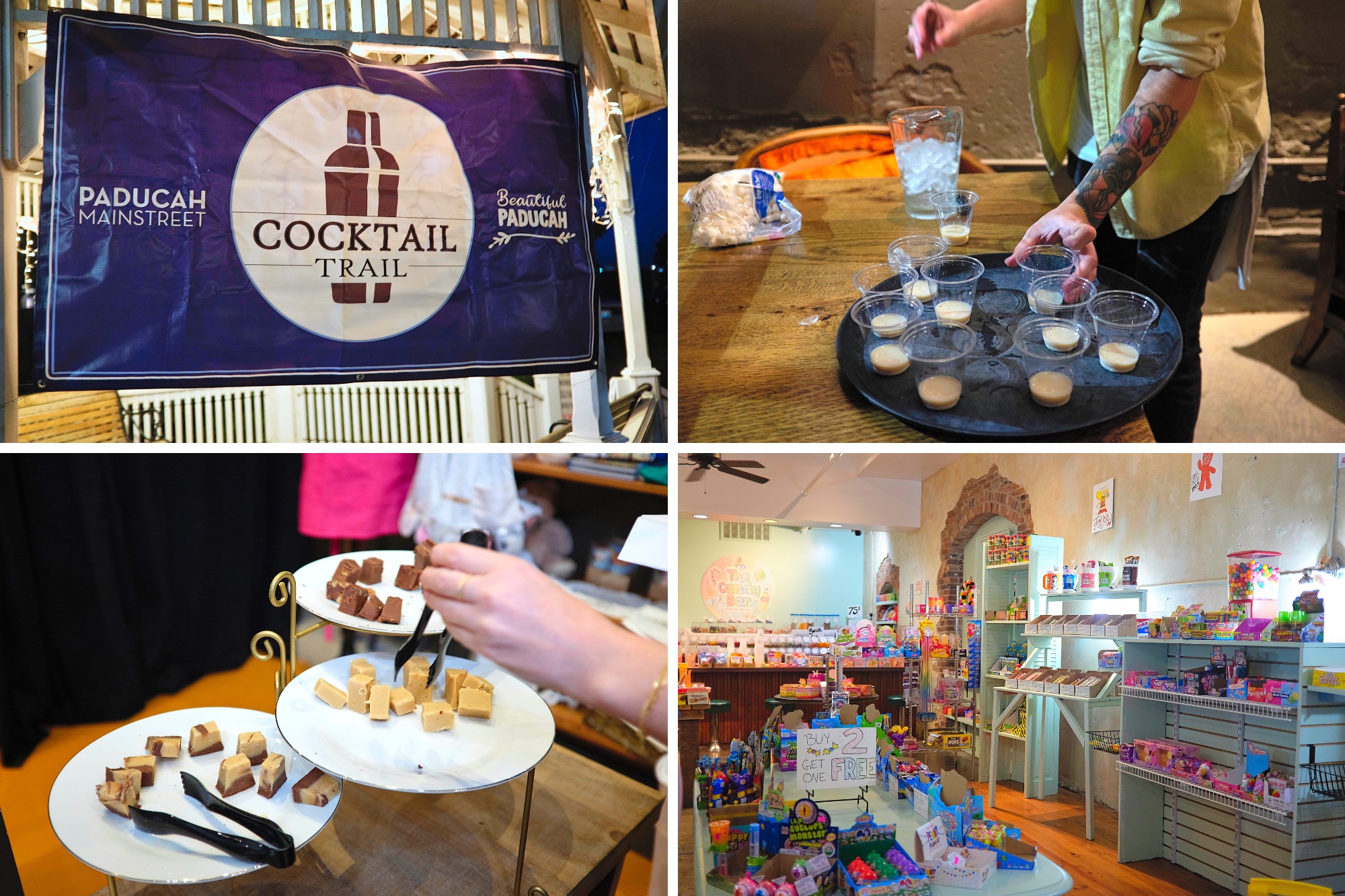 A collage of photos taken during the Cocktail Trail event