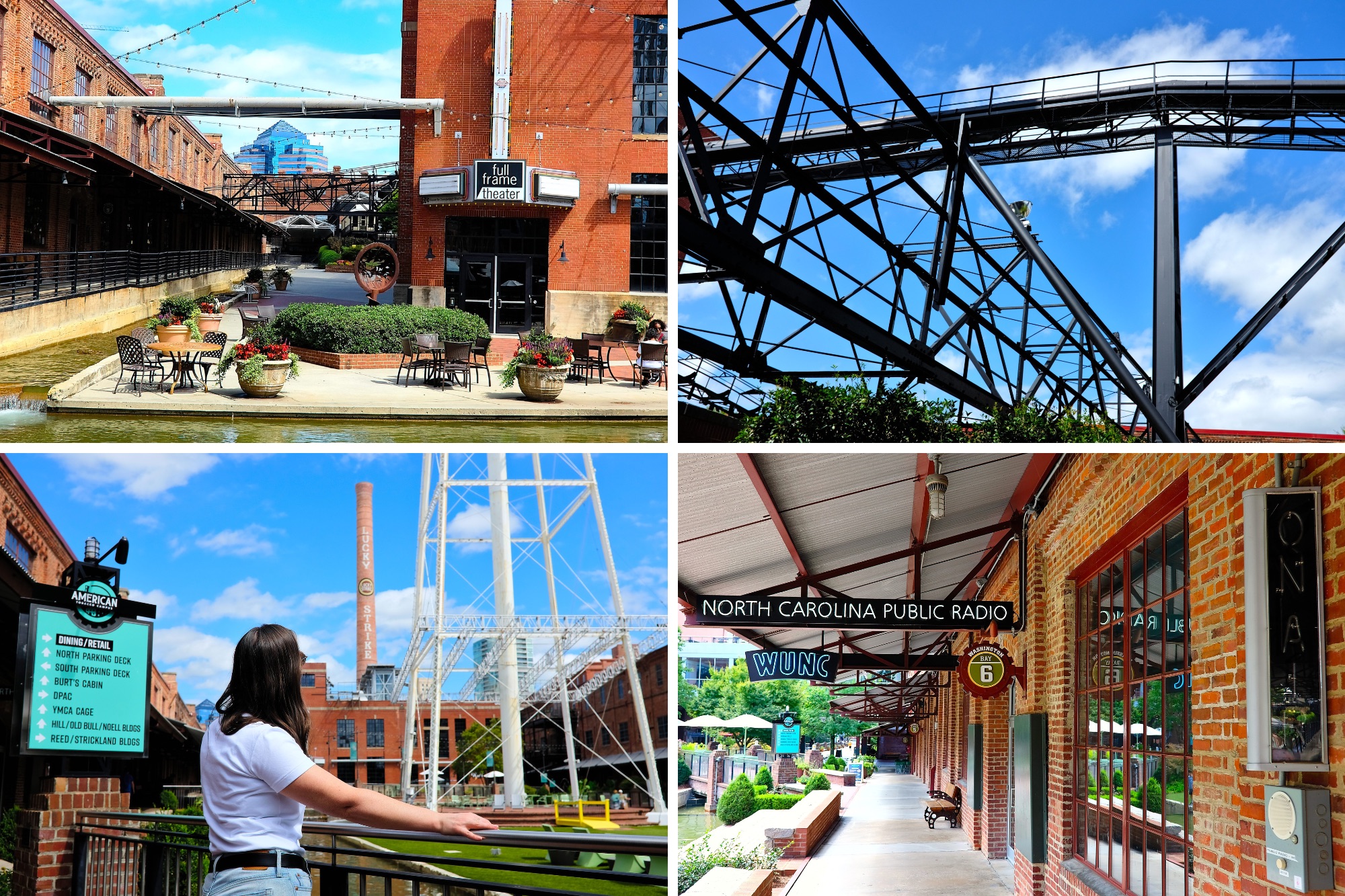 Four photos taken at American Tobacco Campus