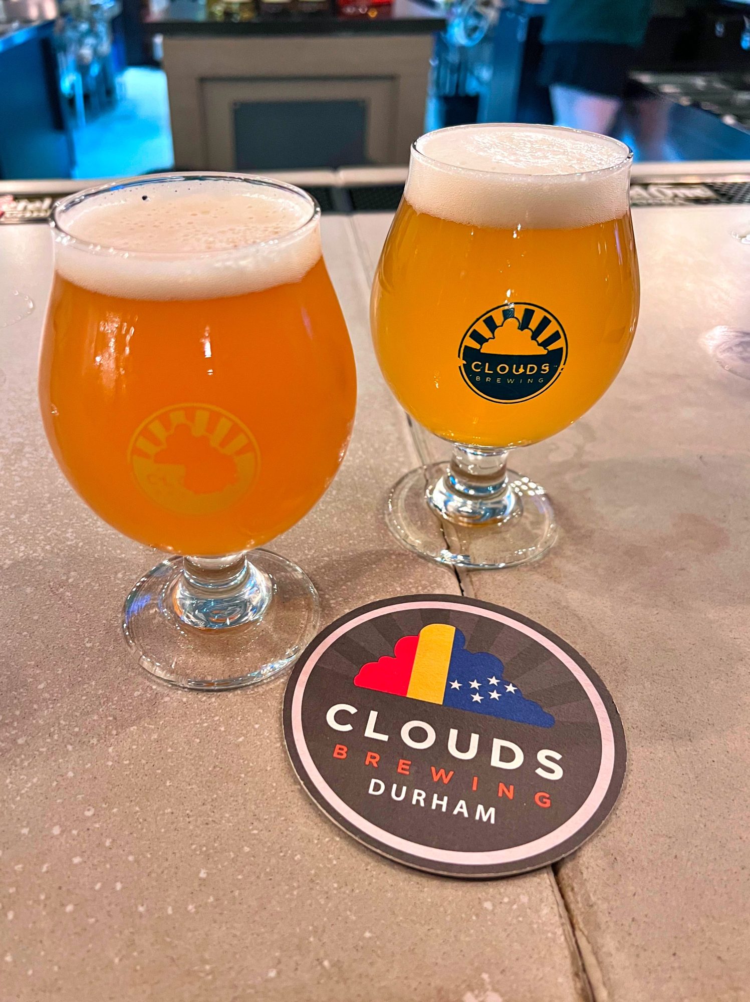 Two beers at Clouds Brewing