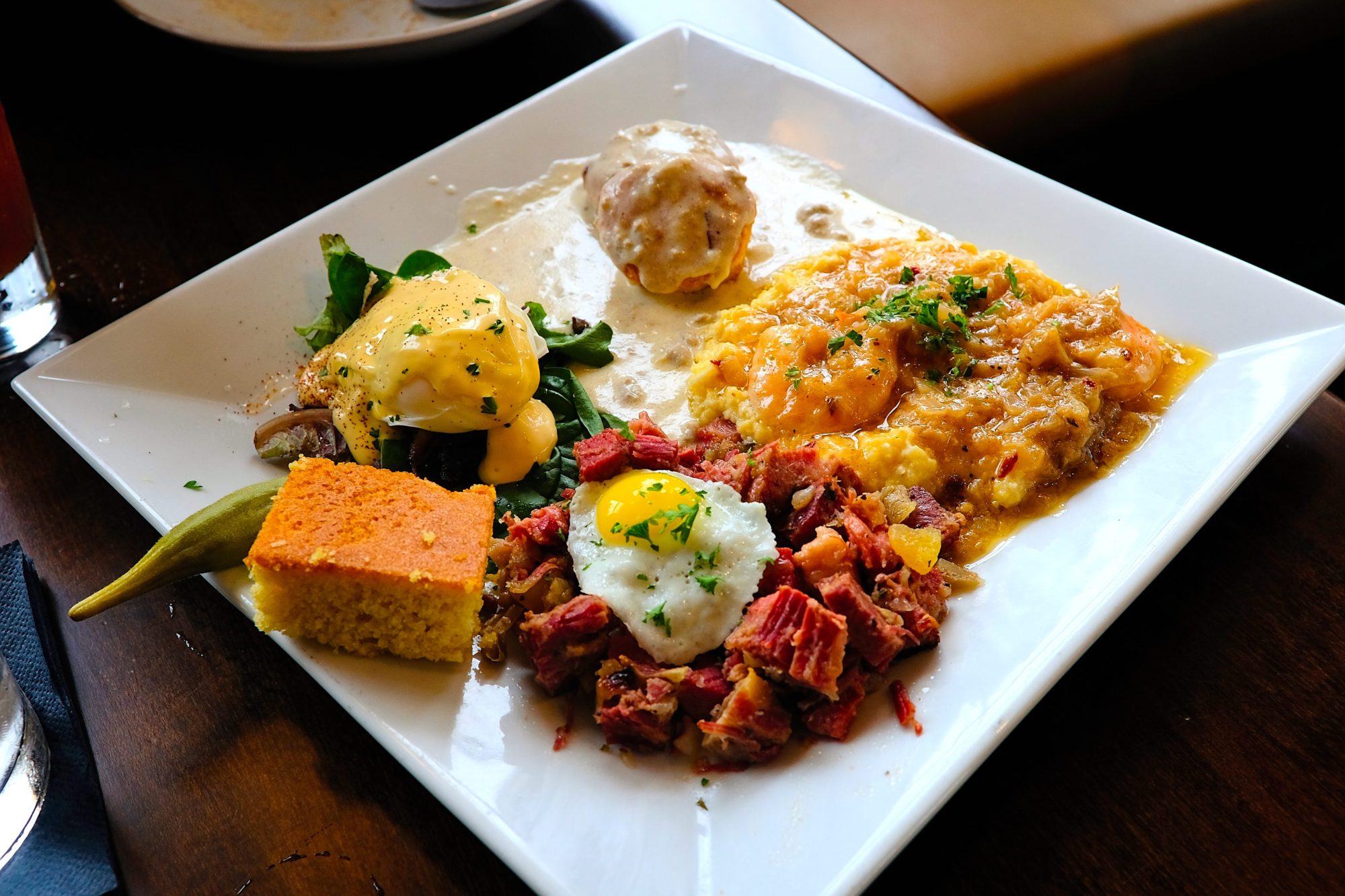 A sampler brunch plate