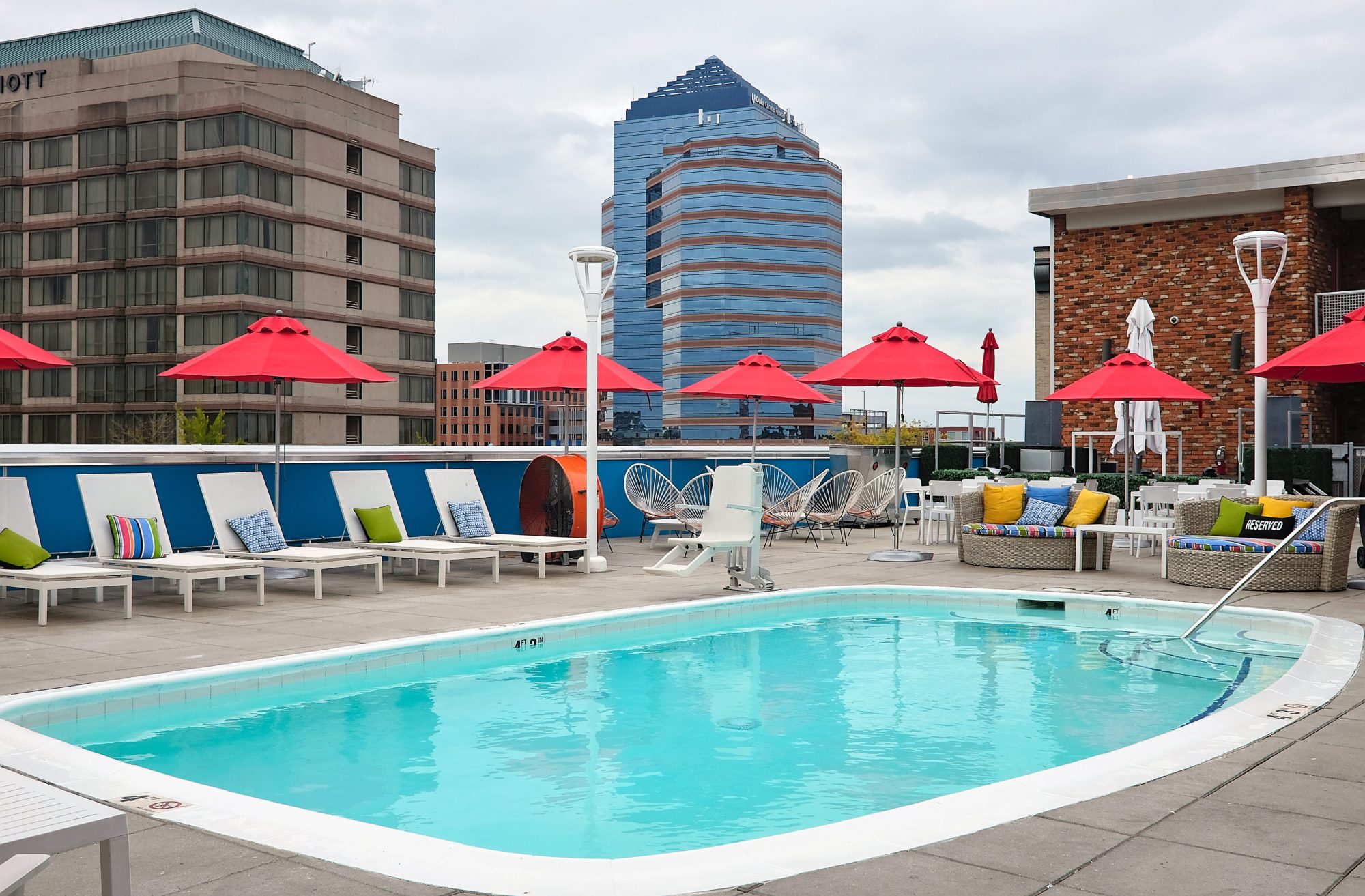 The pool deck at Unscripted Durham