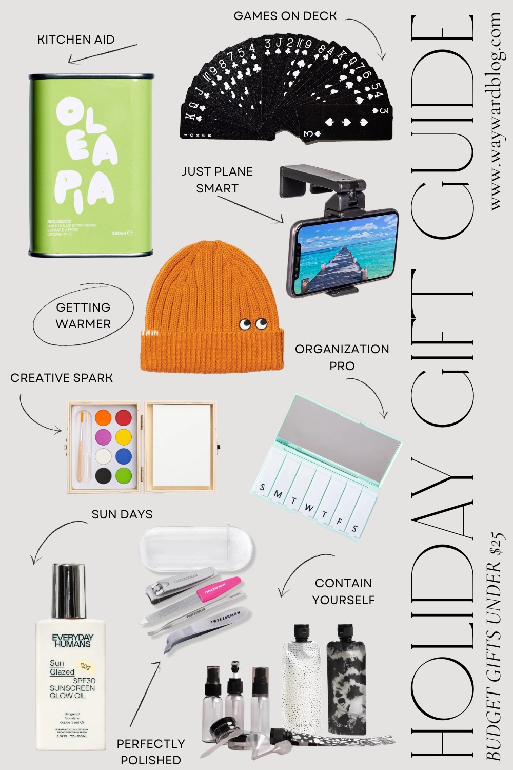 A collage of budget gifts under $25