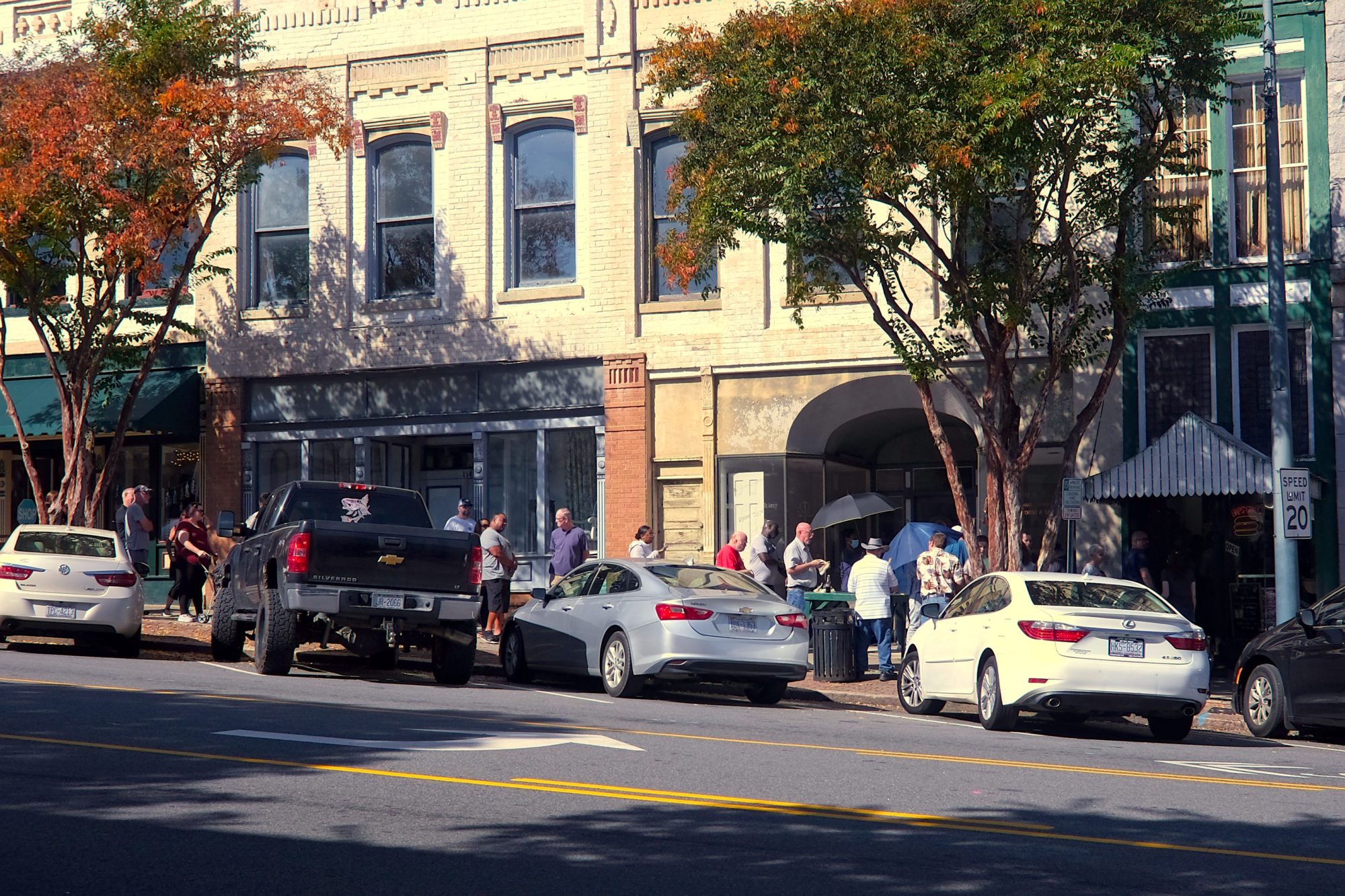 A line outside of Hap's Grill