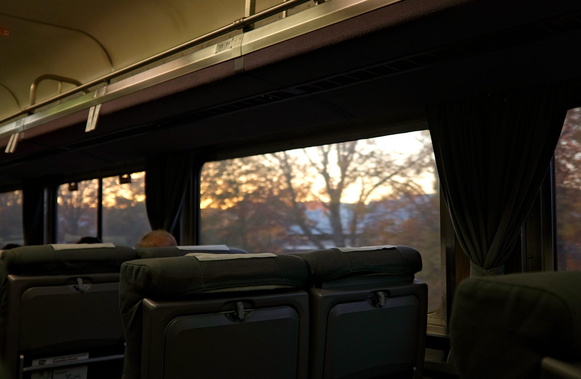 Seats on board the Piedmont train