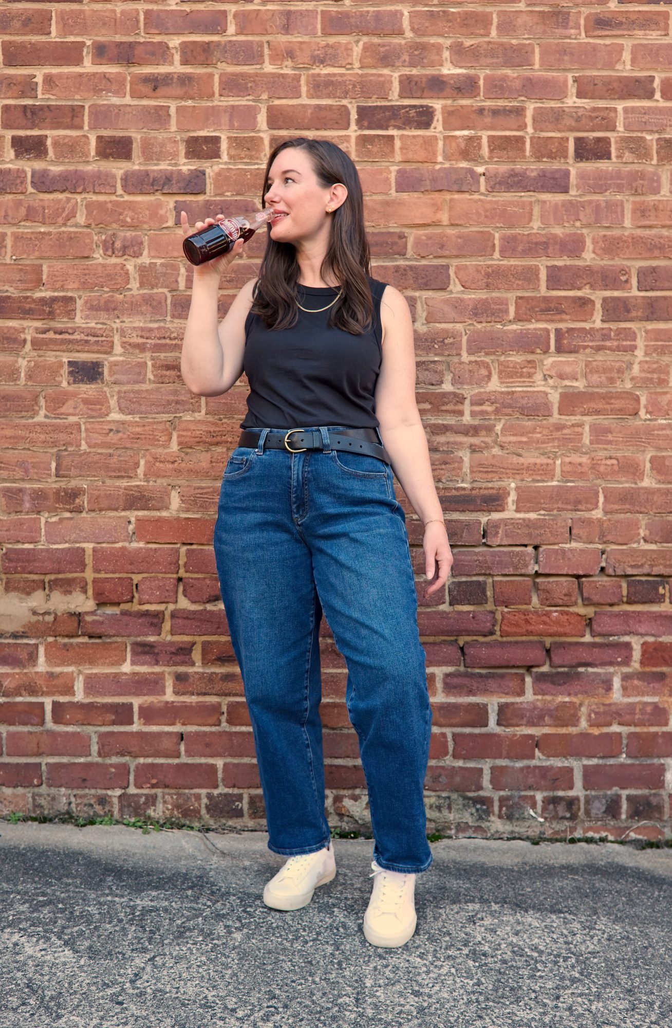 Alyssa drinks a bottle of Cheerwine in Salisbury, NC