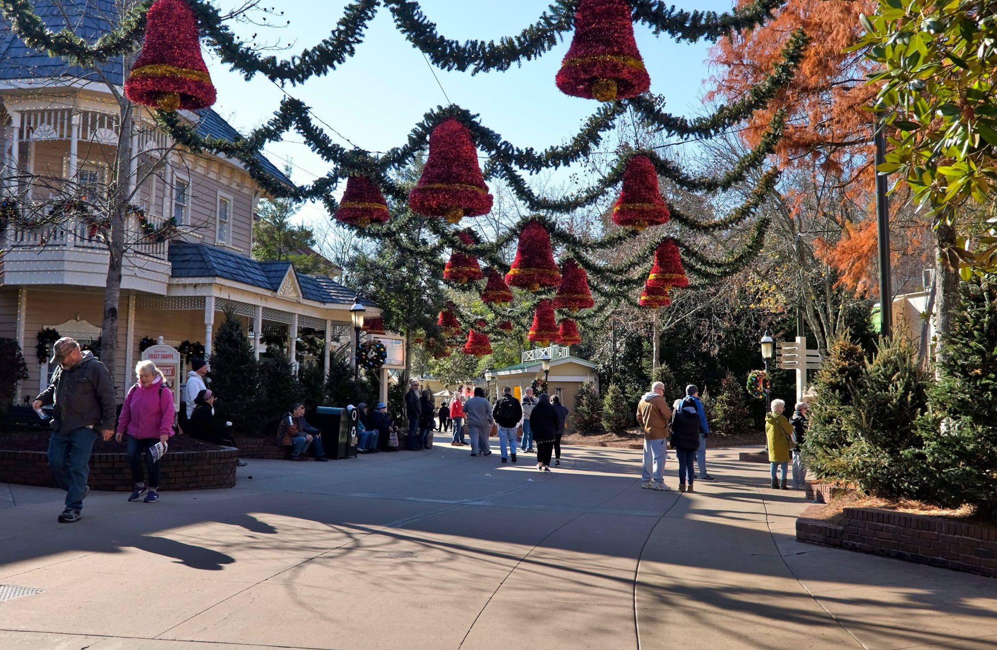 Bells and garlands strung up at Dollywood