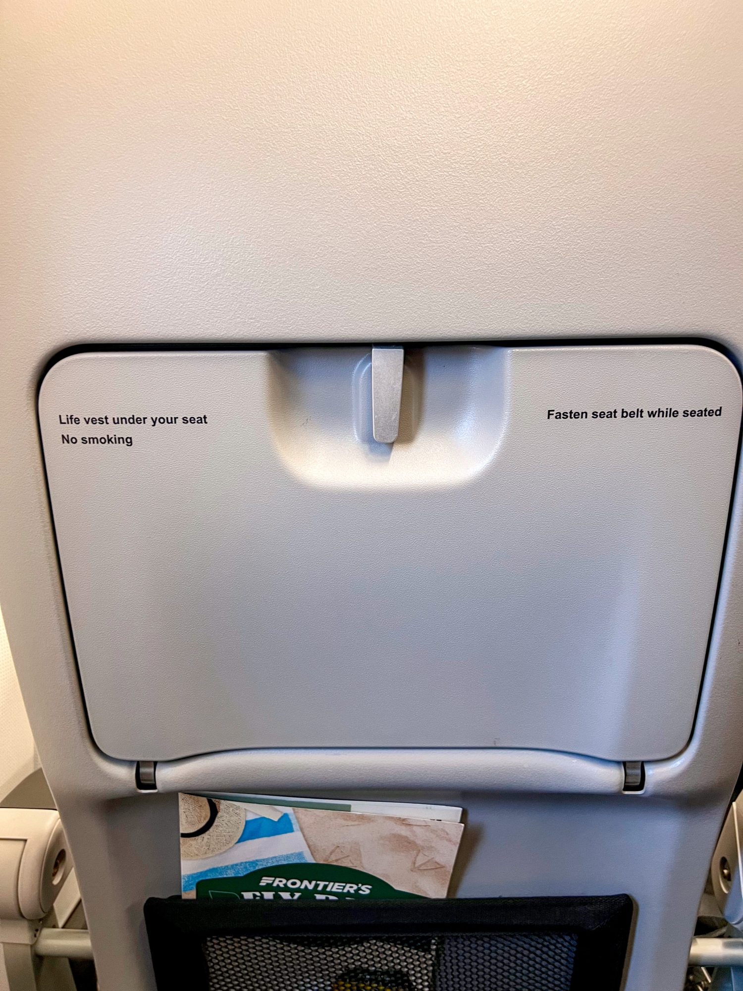 The Frontier tray table and menu card