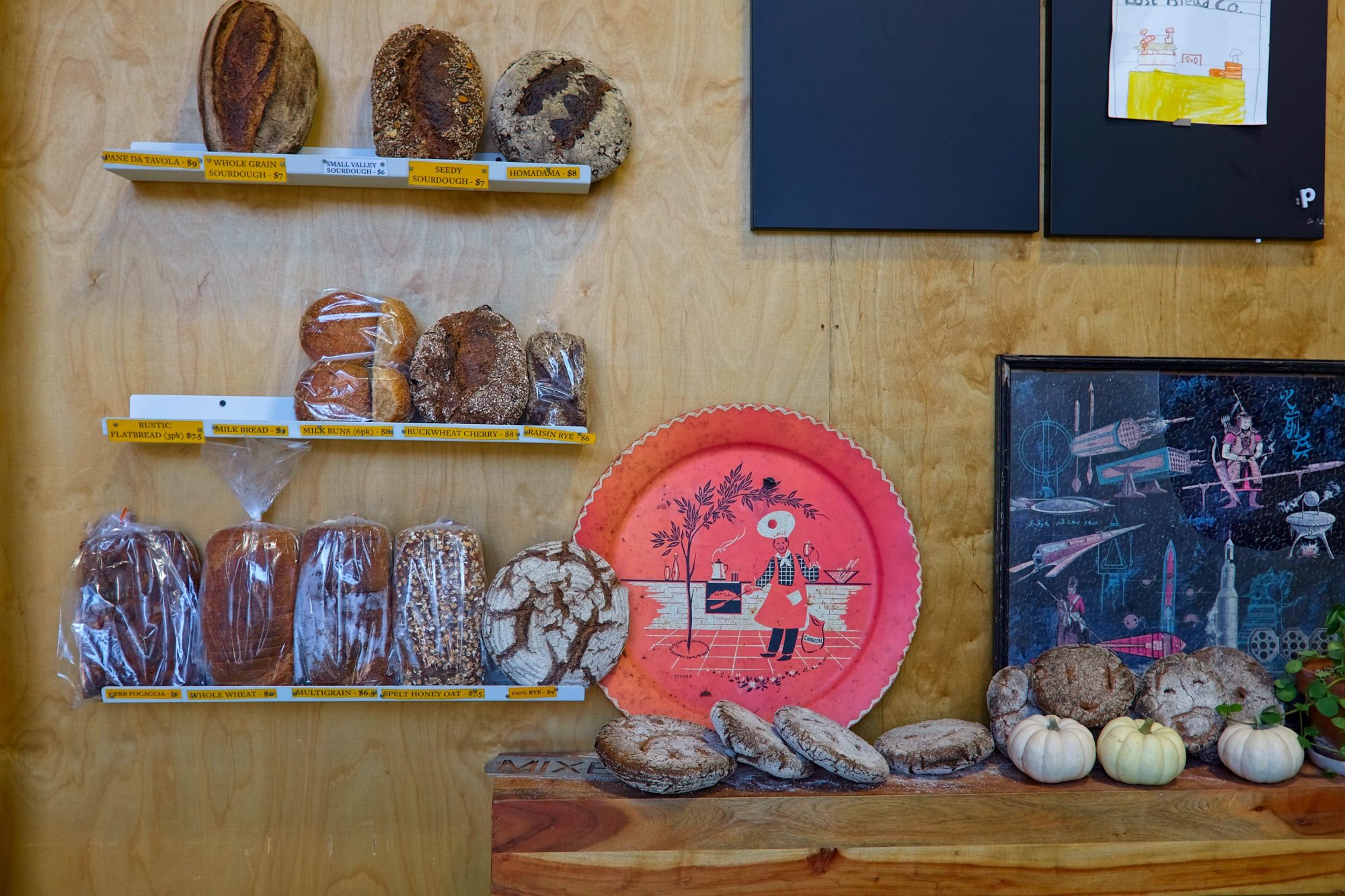 Bread on display at Lost Bread Co.