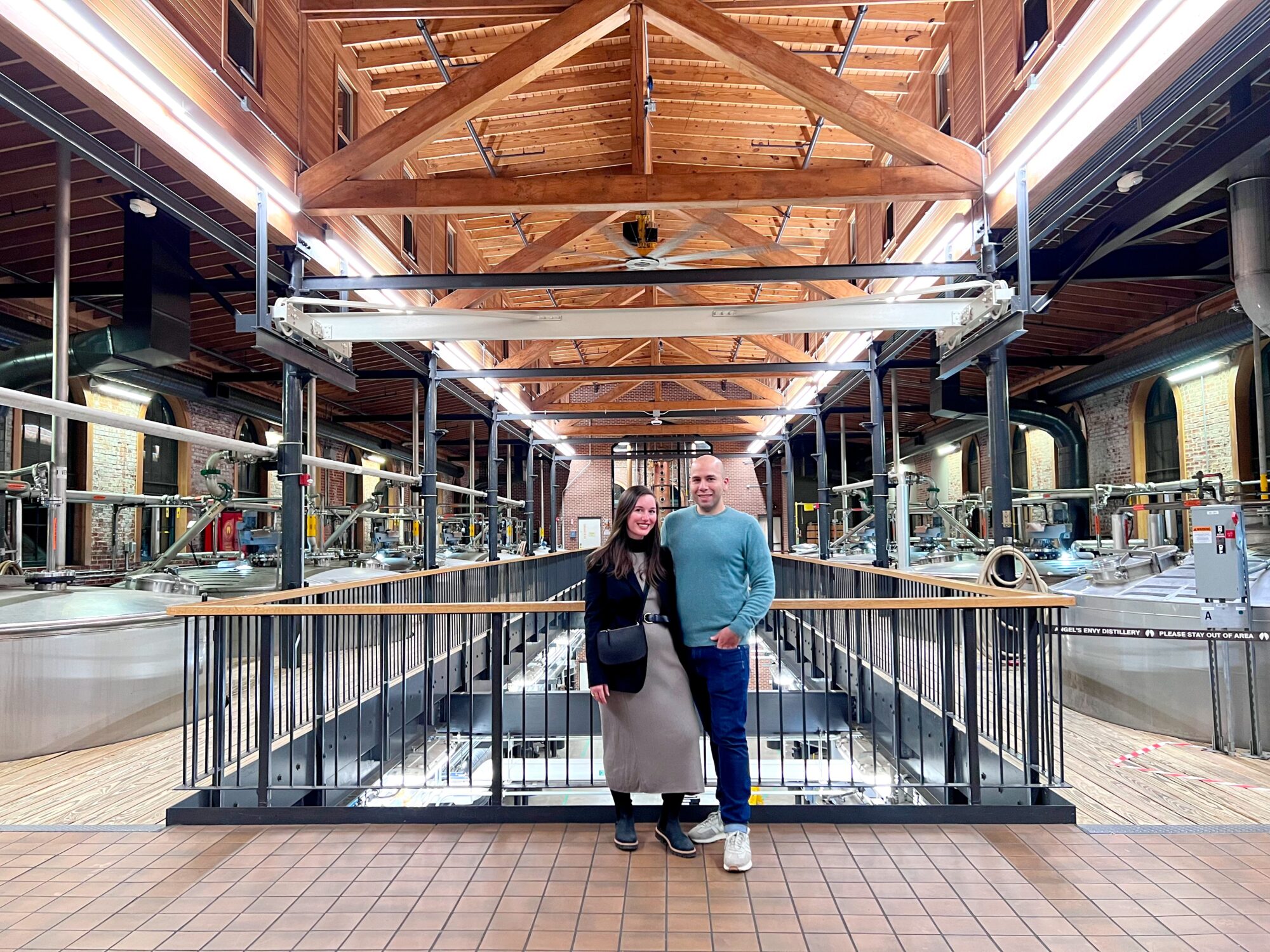 Alyssa and Michael on the Angel's Envy Distillery Tour