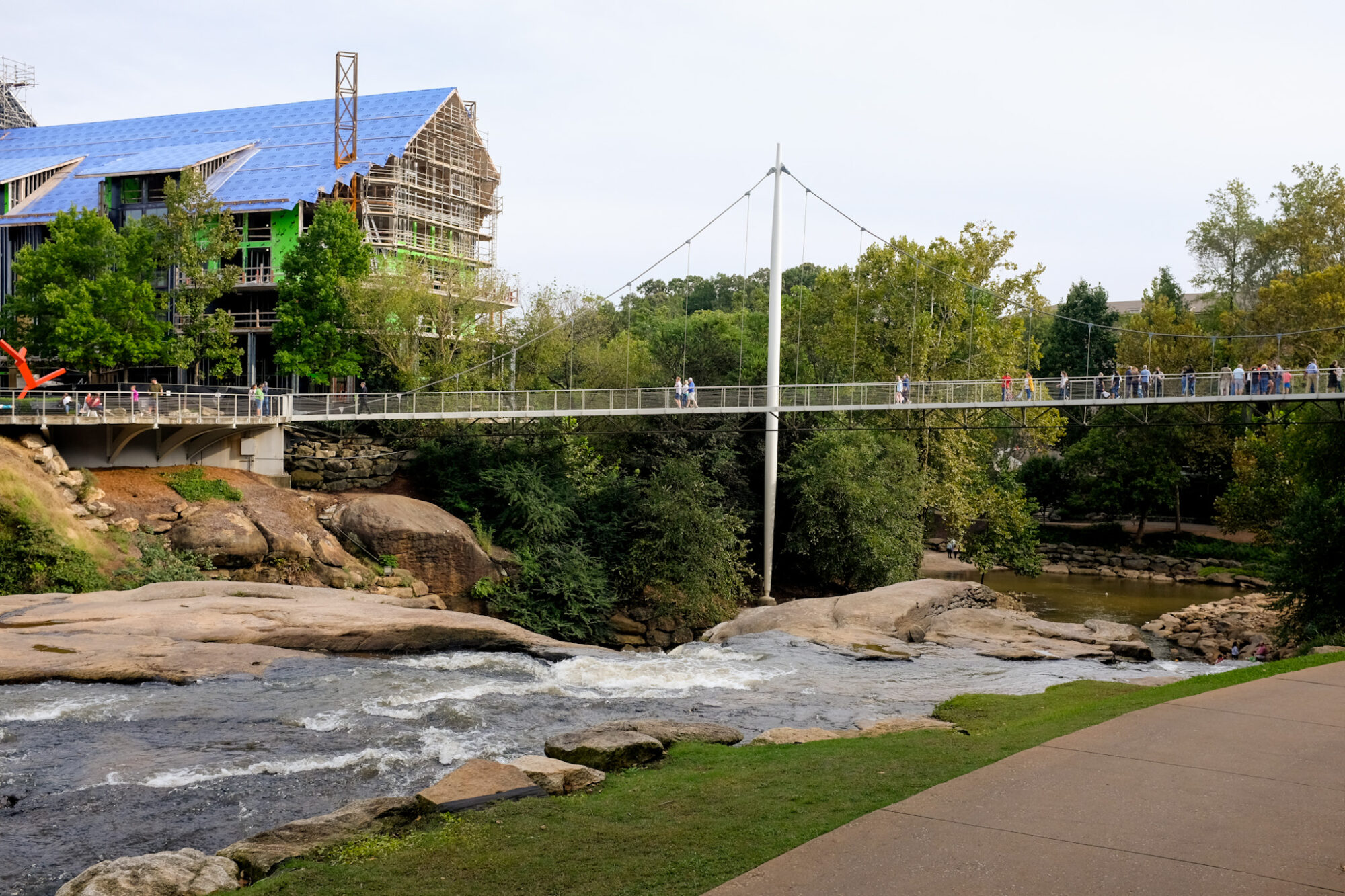 A suspension bridge over Greenville South Carolina