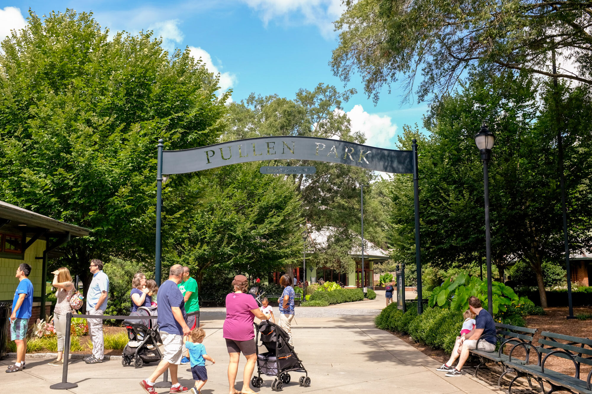 visitors enter Pullen Park in Raleigh