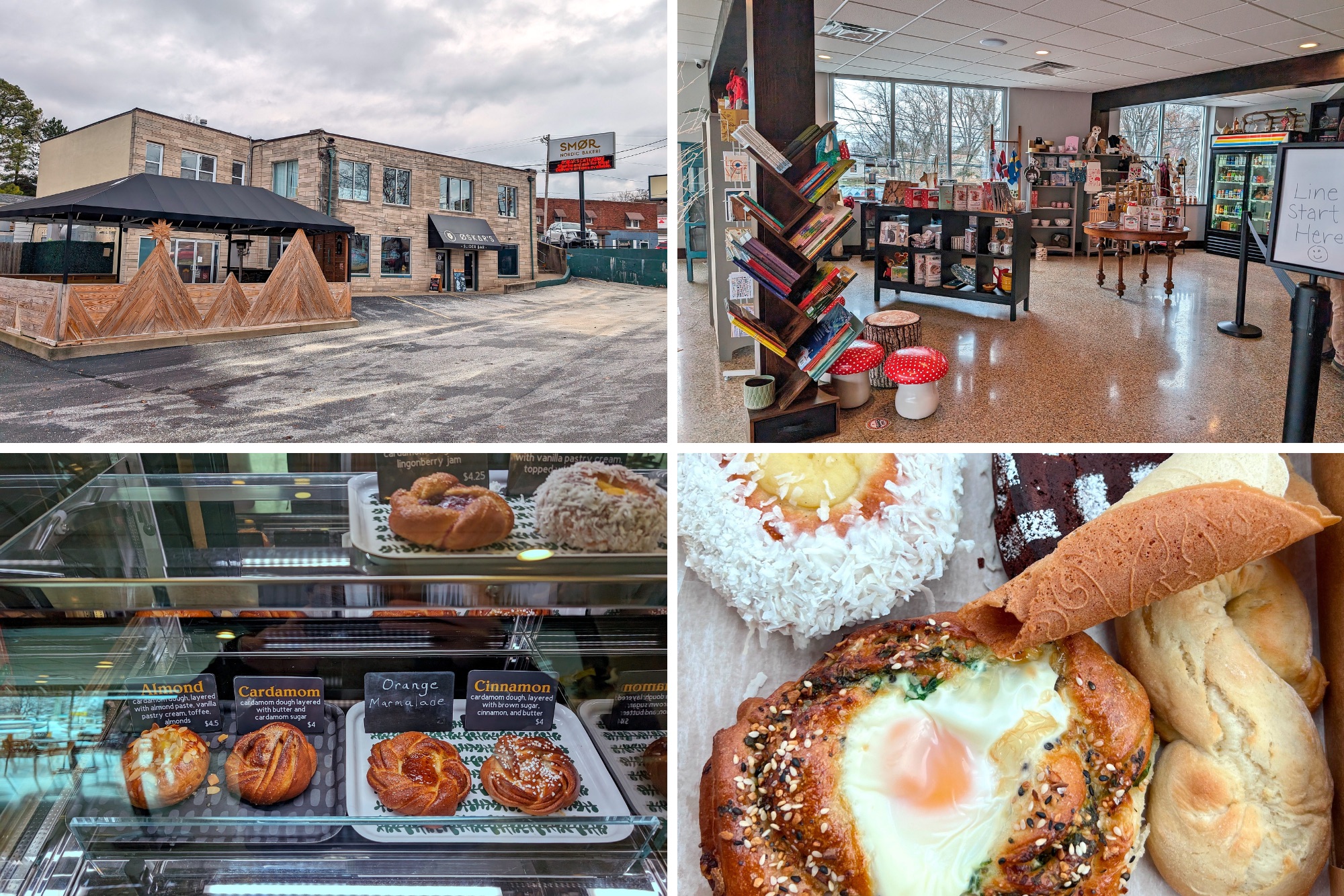 Four images of Smor Bakery in Louisville