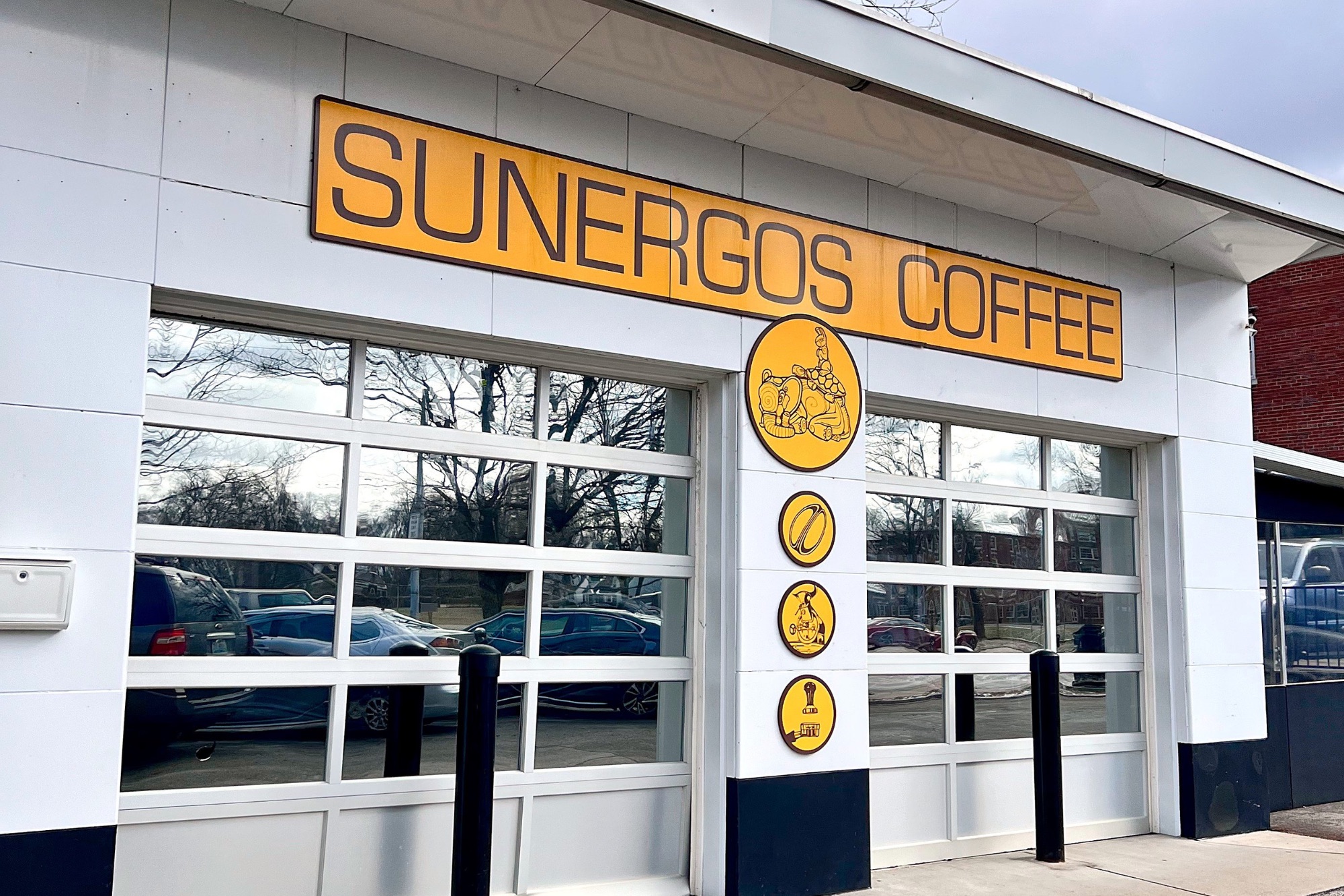 Exterior of Sunergos Coffee in Louisville