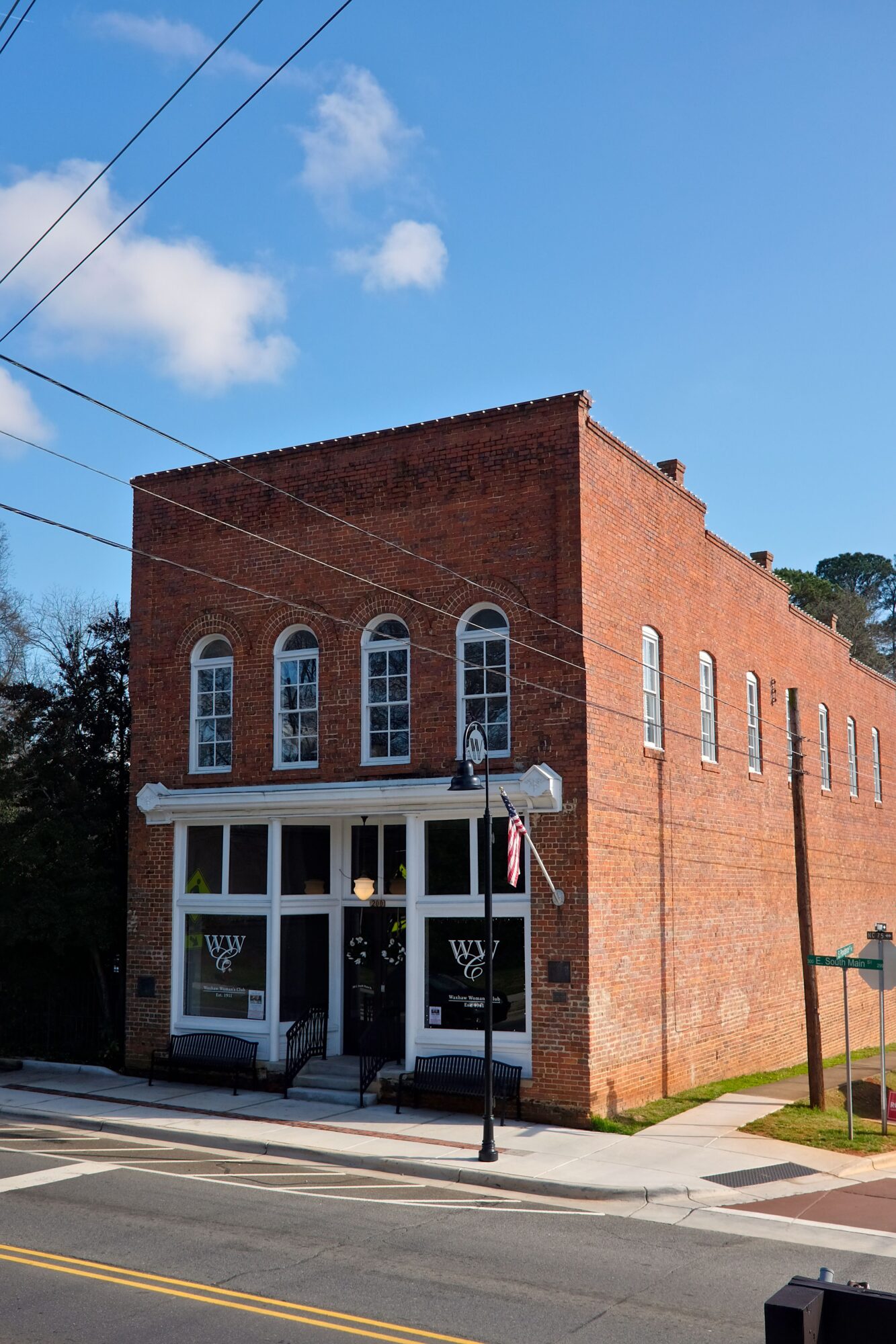 A historic brick building in Waxhaw