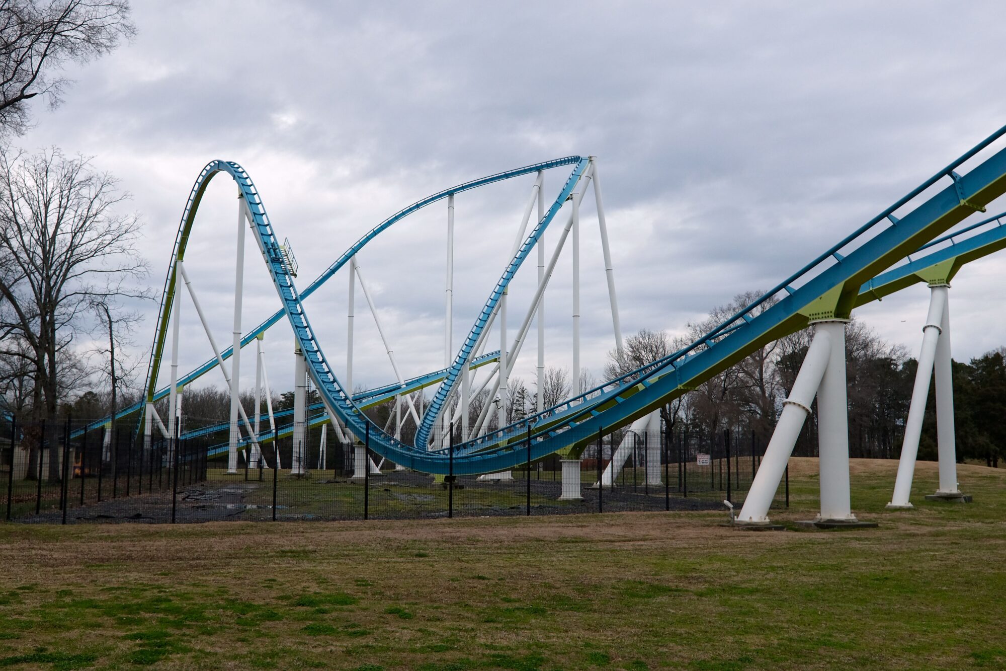A portion of the track of Fury 325 rollercoaster