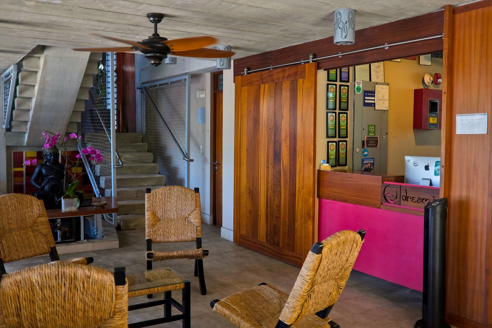 The lobby of Dream Inn in Puerto Rico