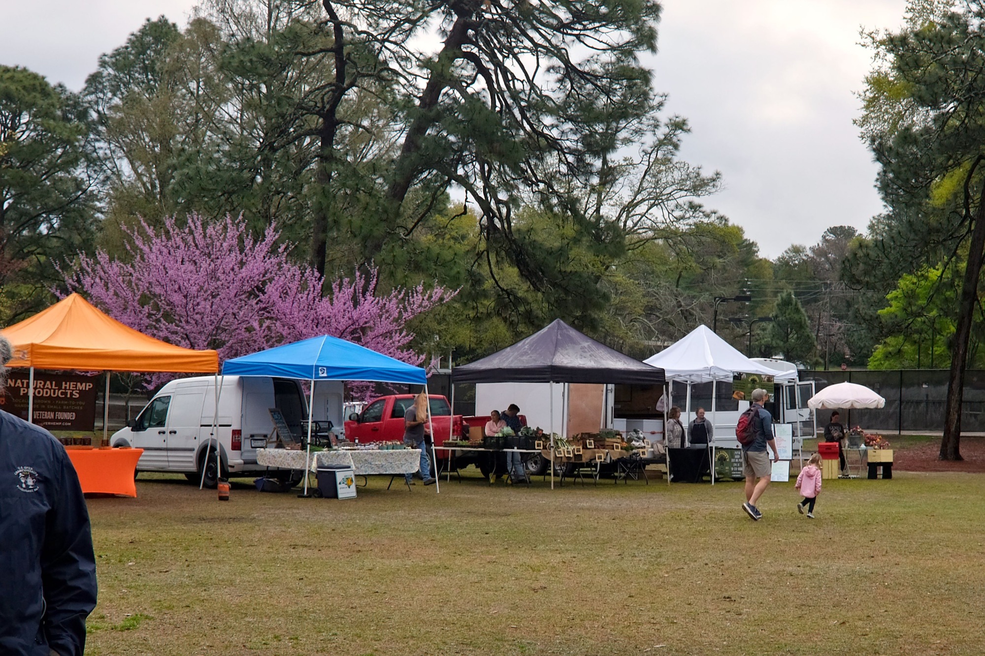 A row of tents at the Moore County Farmers Market