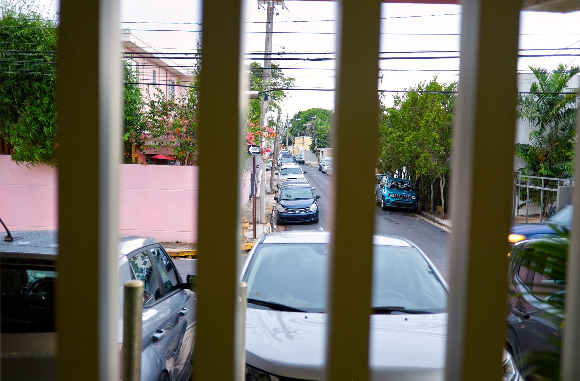 Cars parked on a street in San Juan