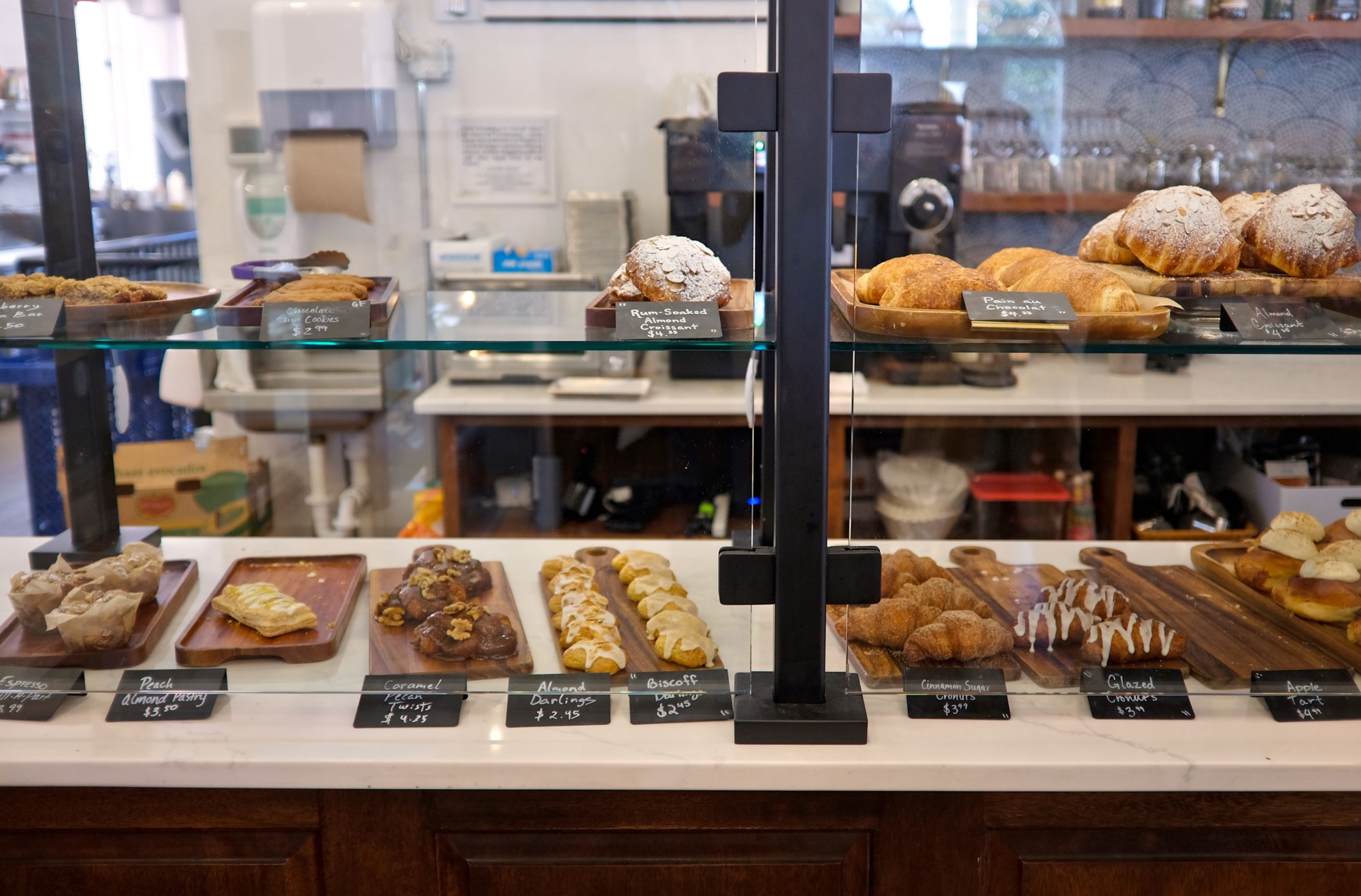 A case of pastries at Agora in Pinehurst