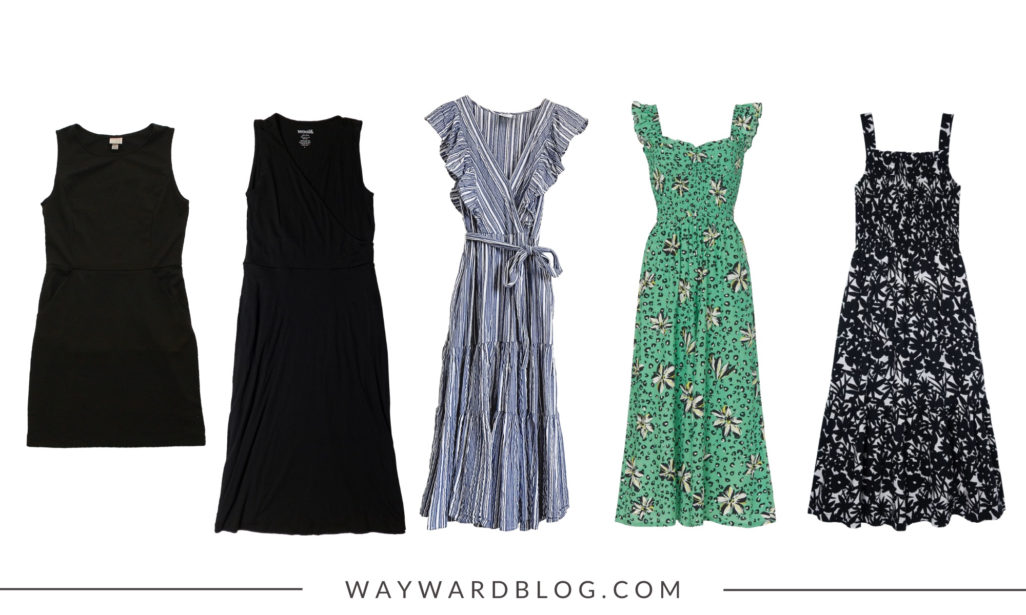 A collage of dresses and jumpsuits for Puerto Rico