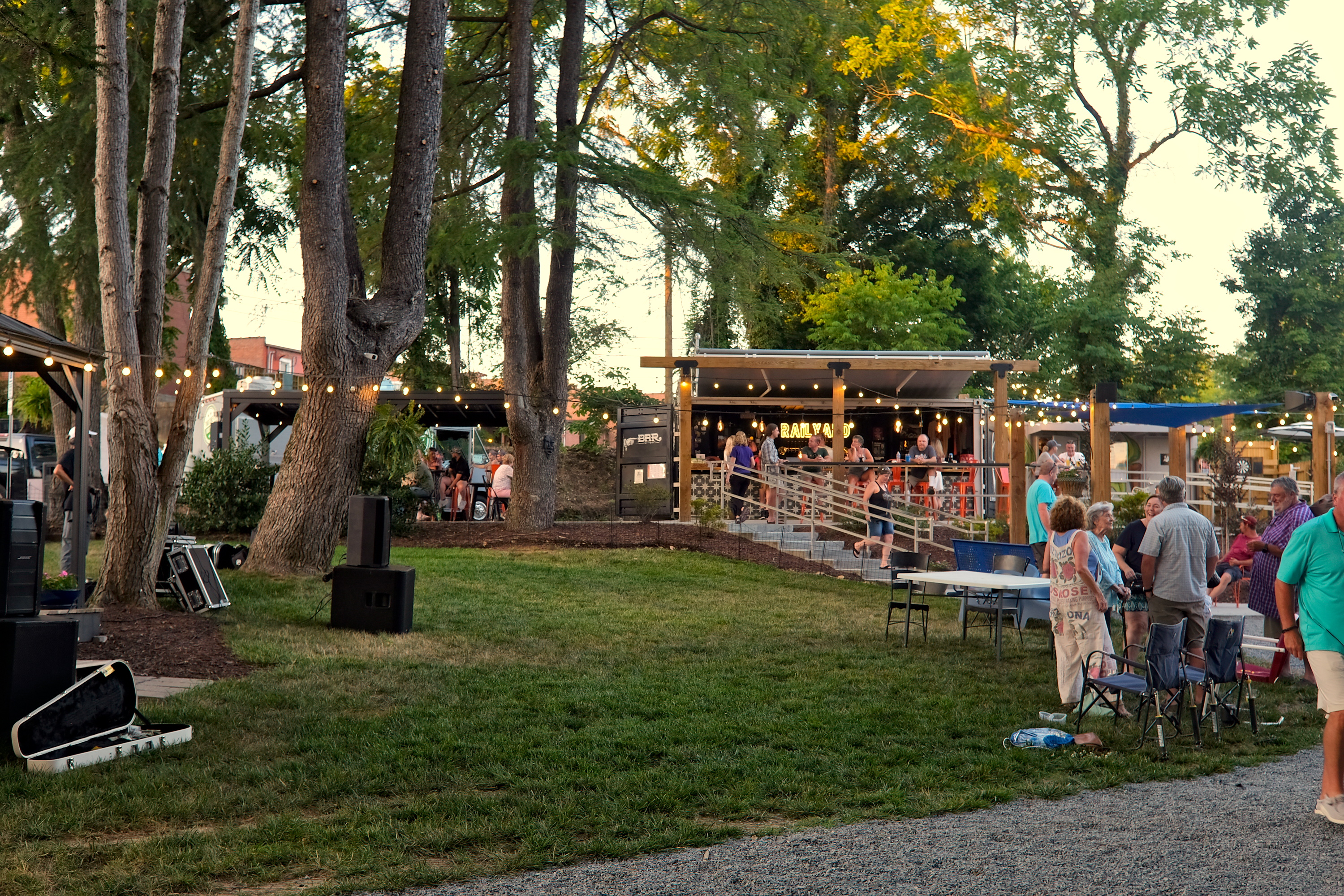 A crowd gathers at The RailYard in Elkin, NC