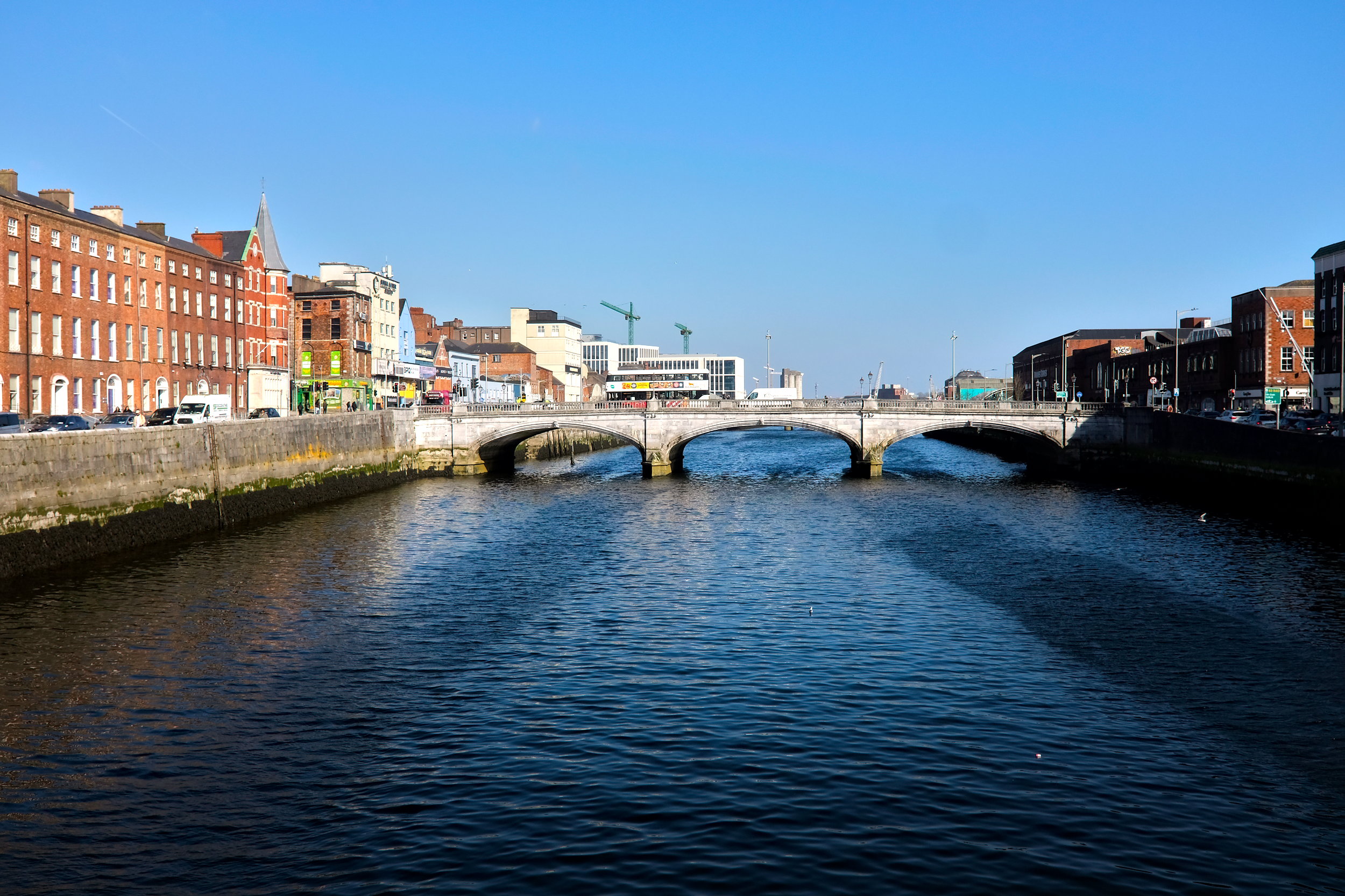 View of a bridge crossing the River Lee in Cork